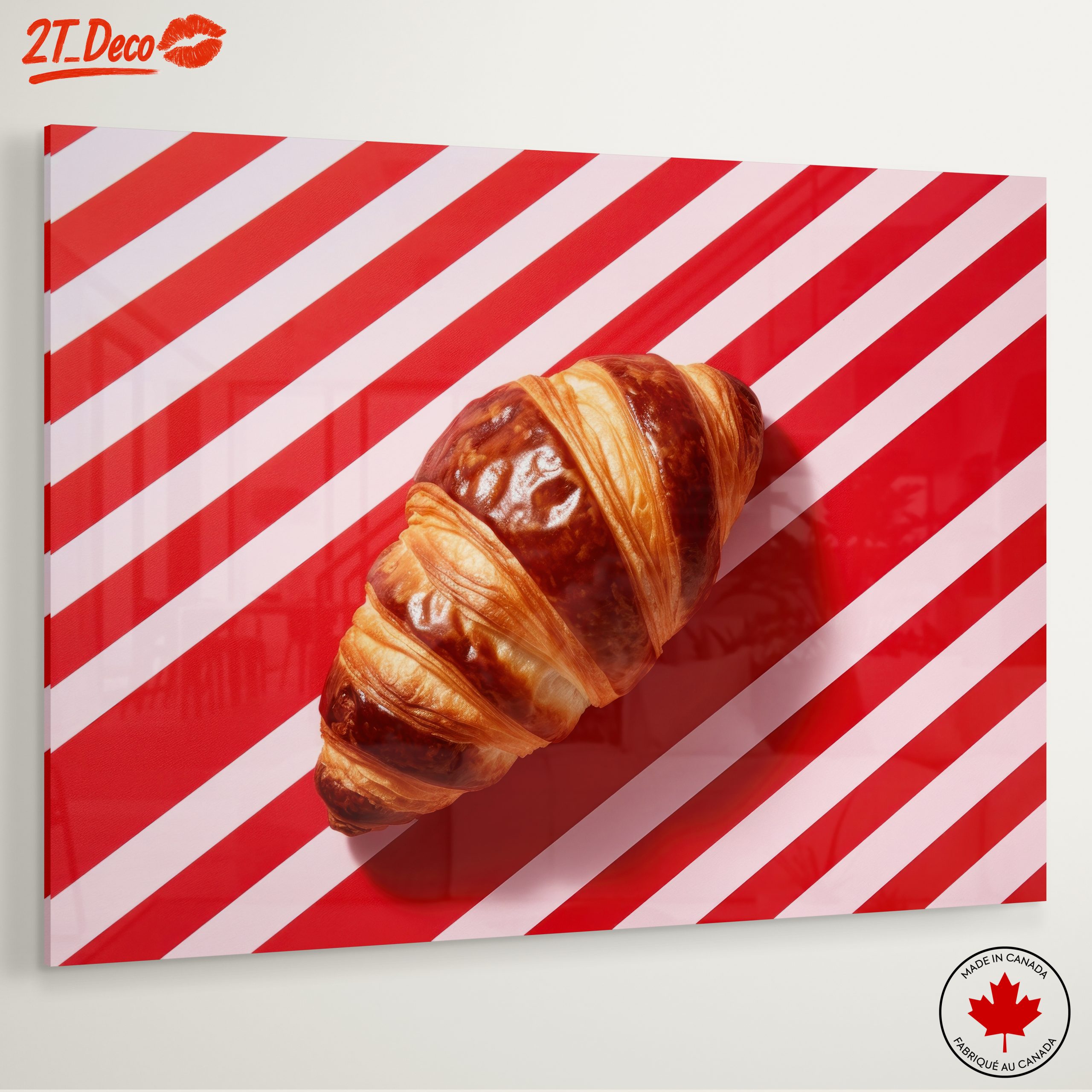 Croissant on Striped Background - Image 6