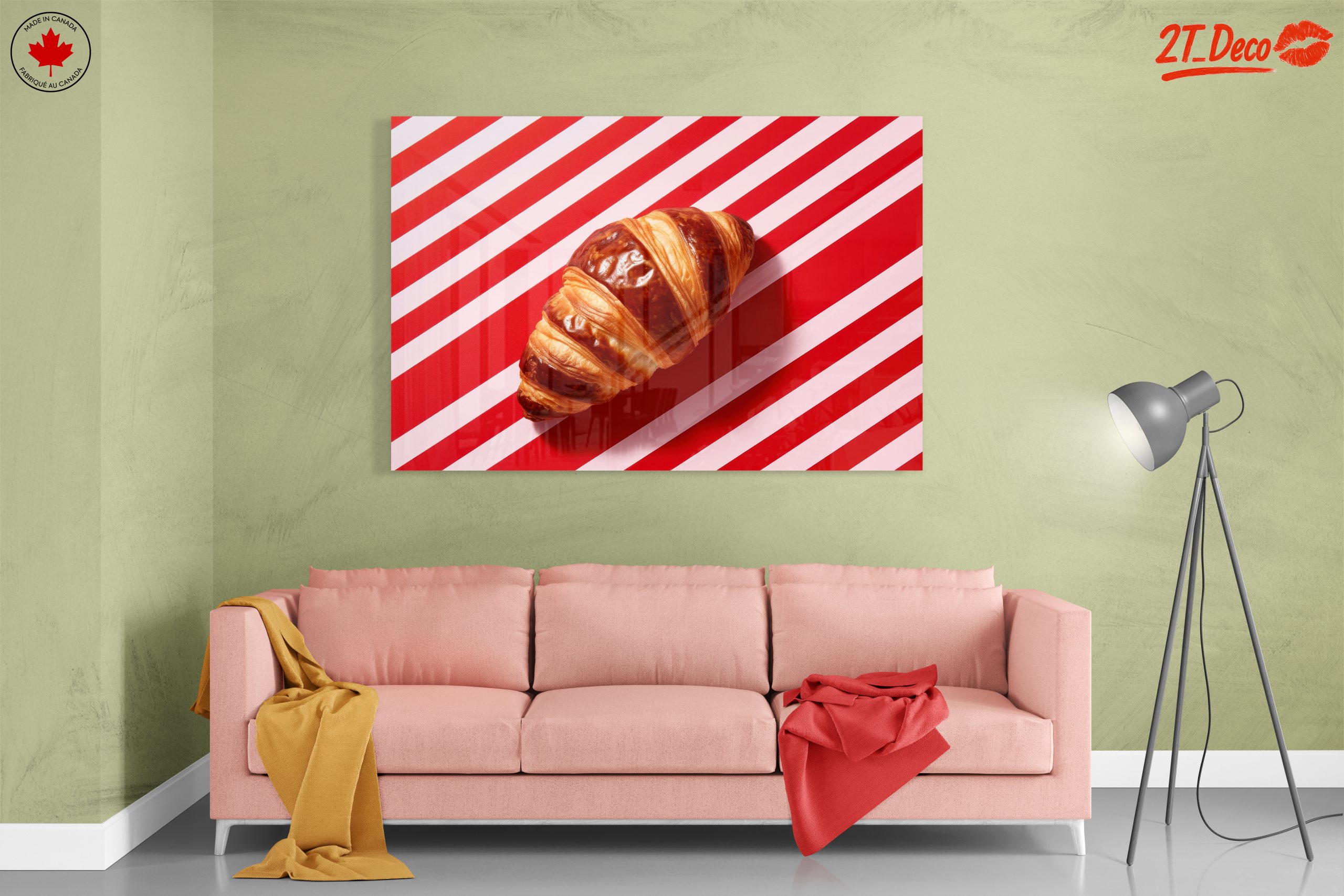 Croissant on Striped Background - Image 7