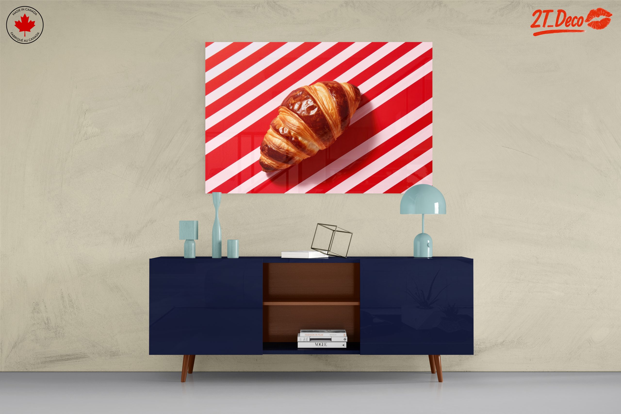 Croissant on Striped Background - Image 8