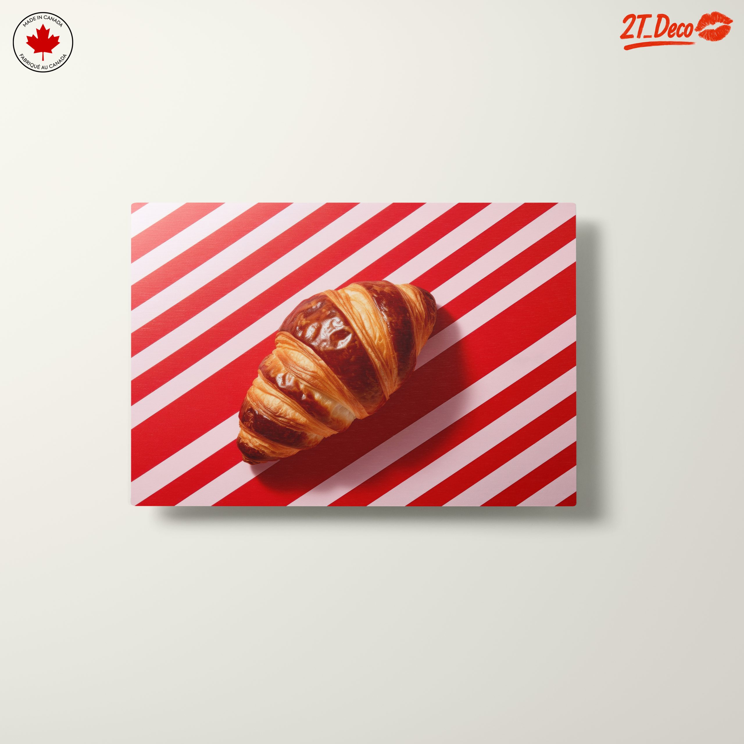 Croissant on Striped Background - Image 10