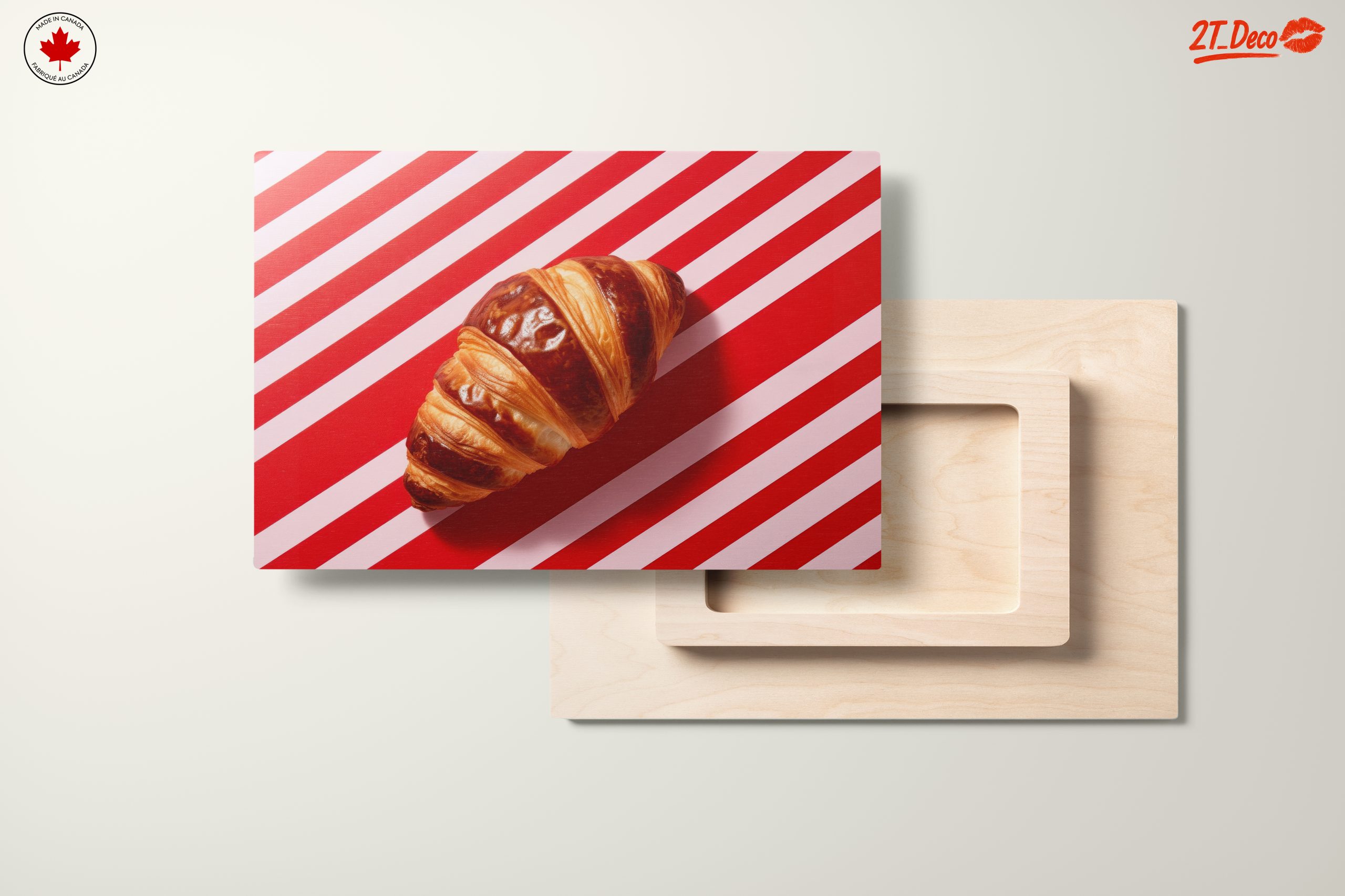 Croissant on Striped Background - Image 11
