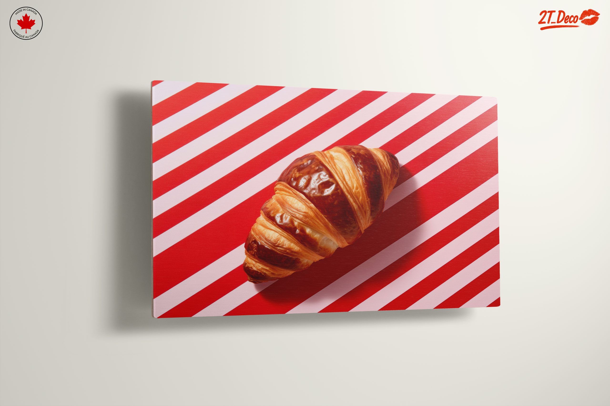 Croissant on Striped Background - Image 13