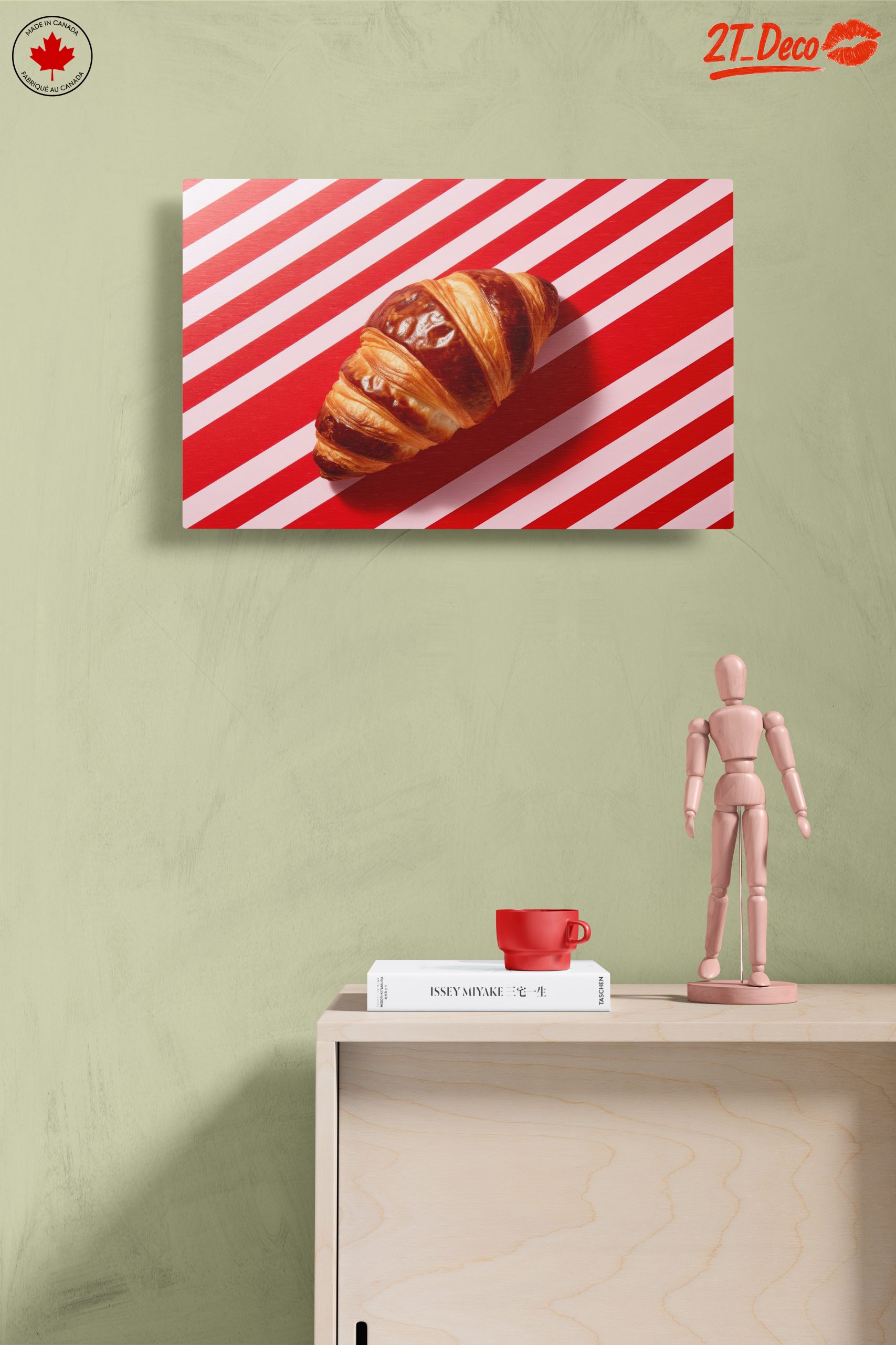 Croissant on Striped Background - Image 14