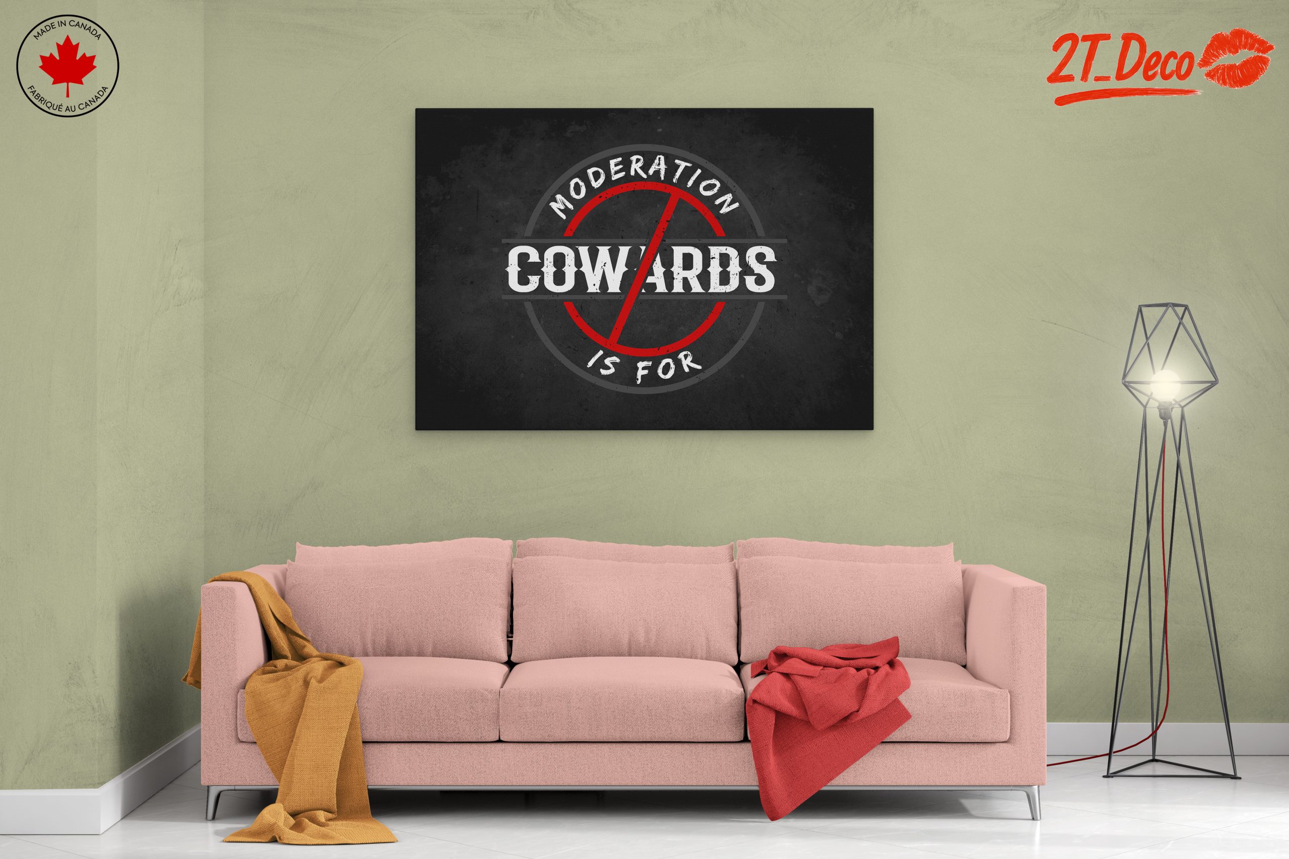 No Moderation Cowards Typography Art - Image 2