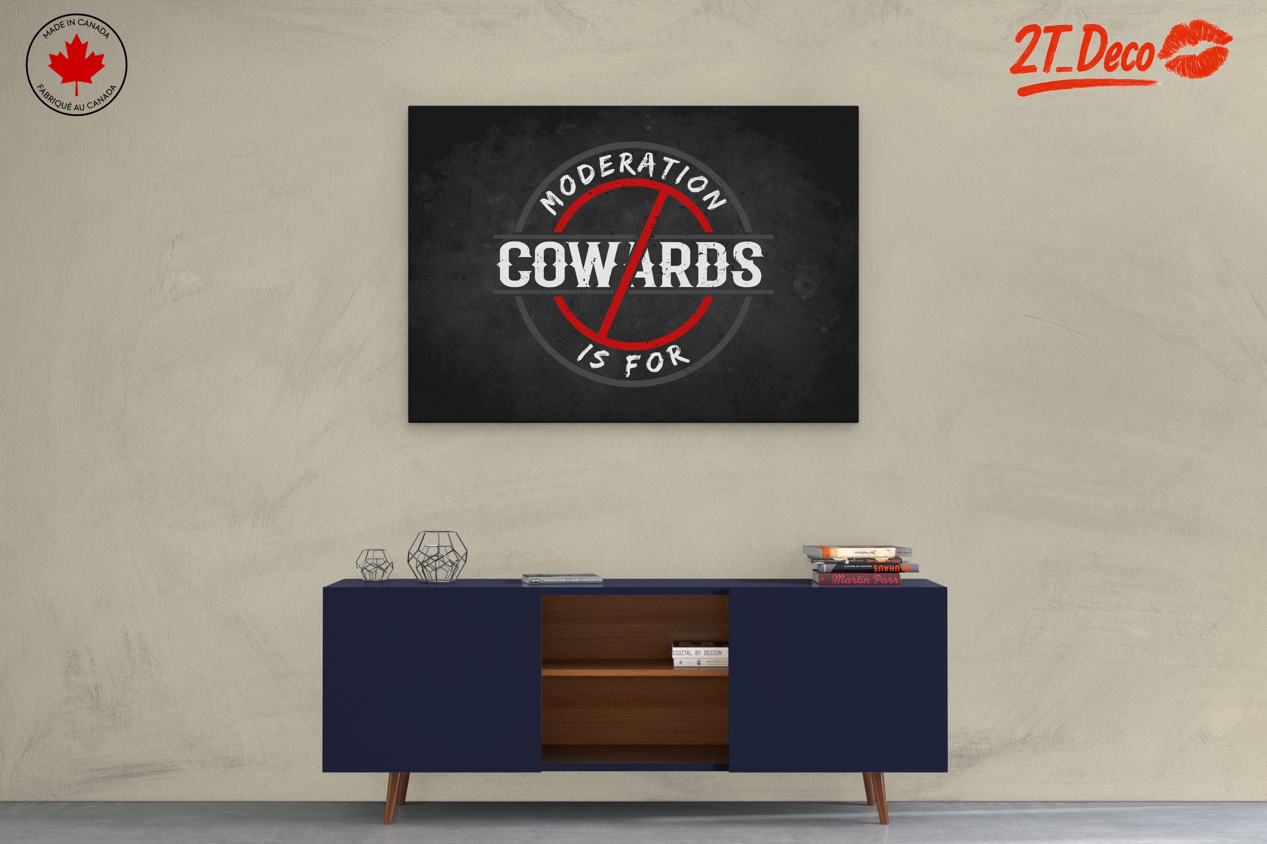 No Moderation Cowards Typography Art - Image 3