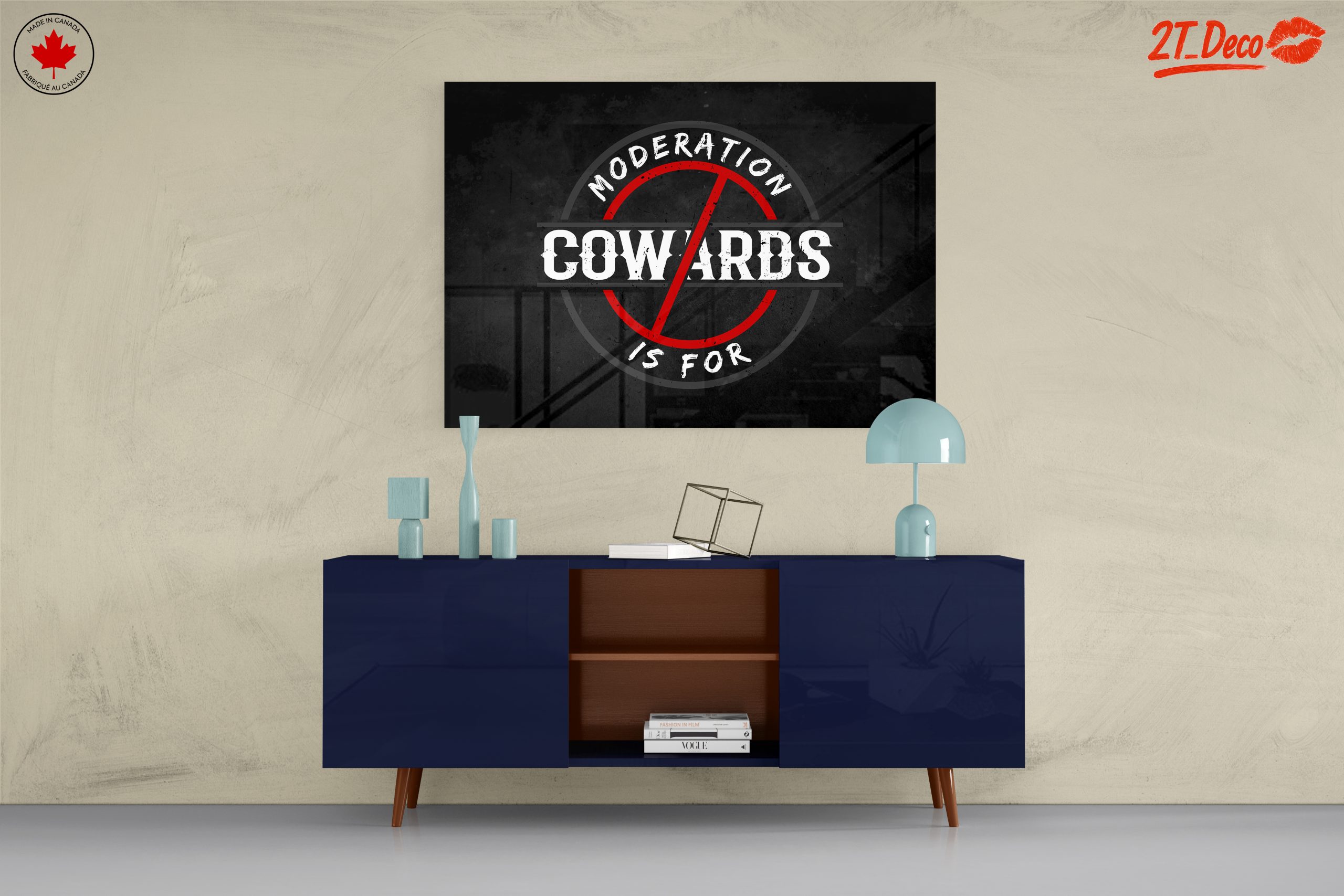 No Moderation Cowards Typography Art - Image 8