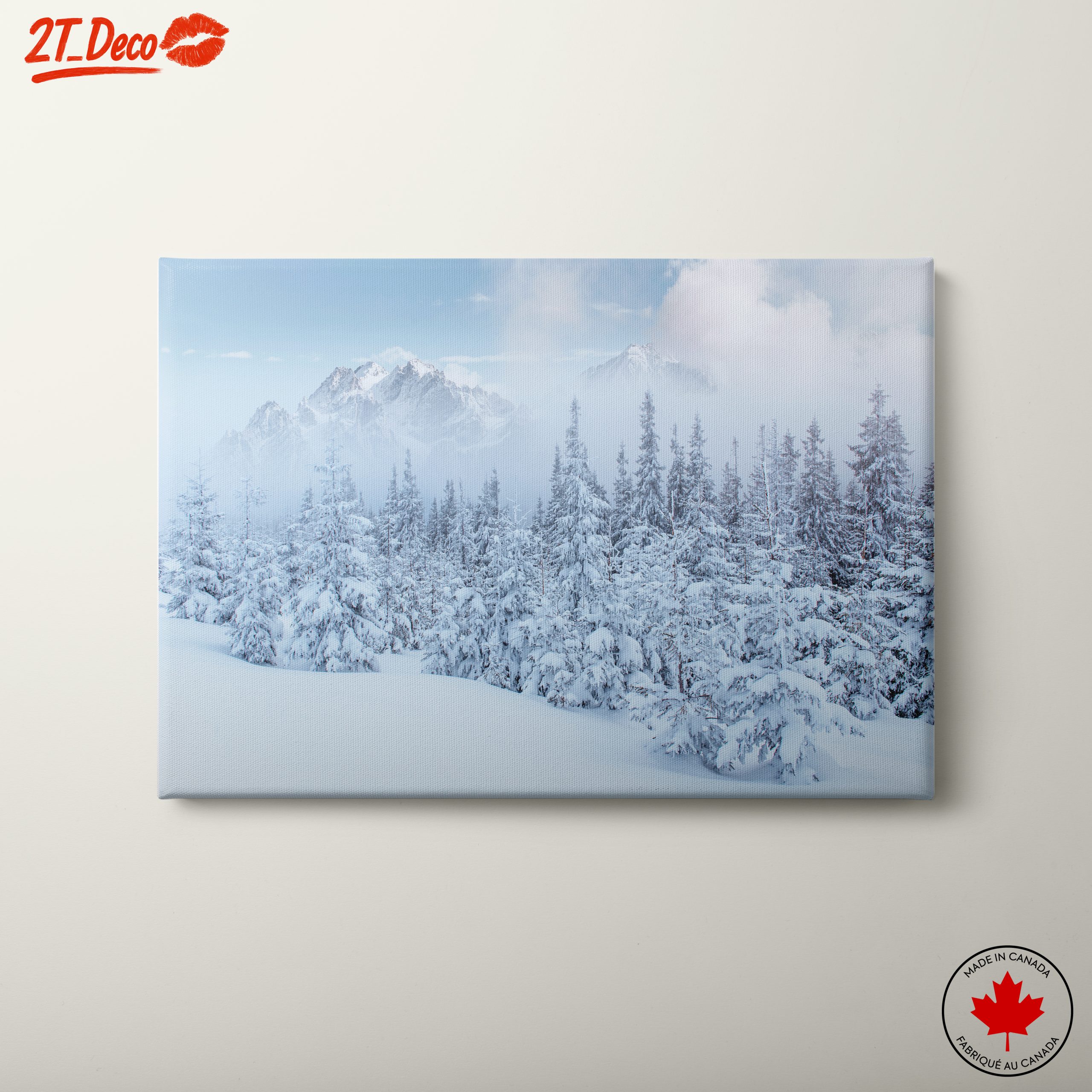 Serene Winter Landscape with Snow-Covered Forest