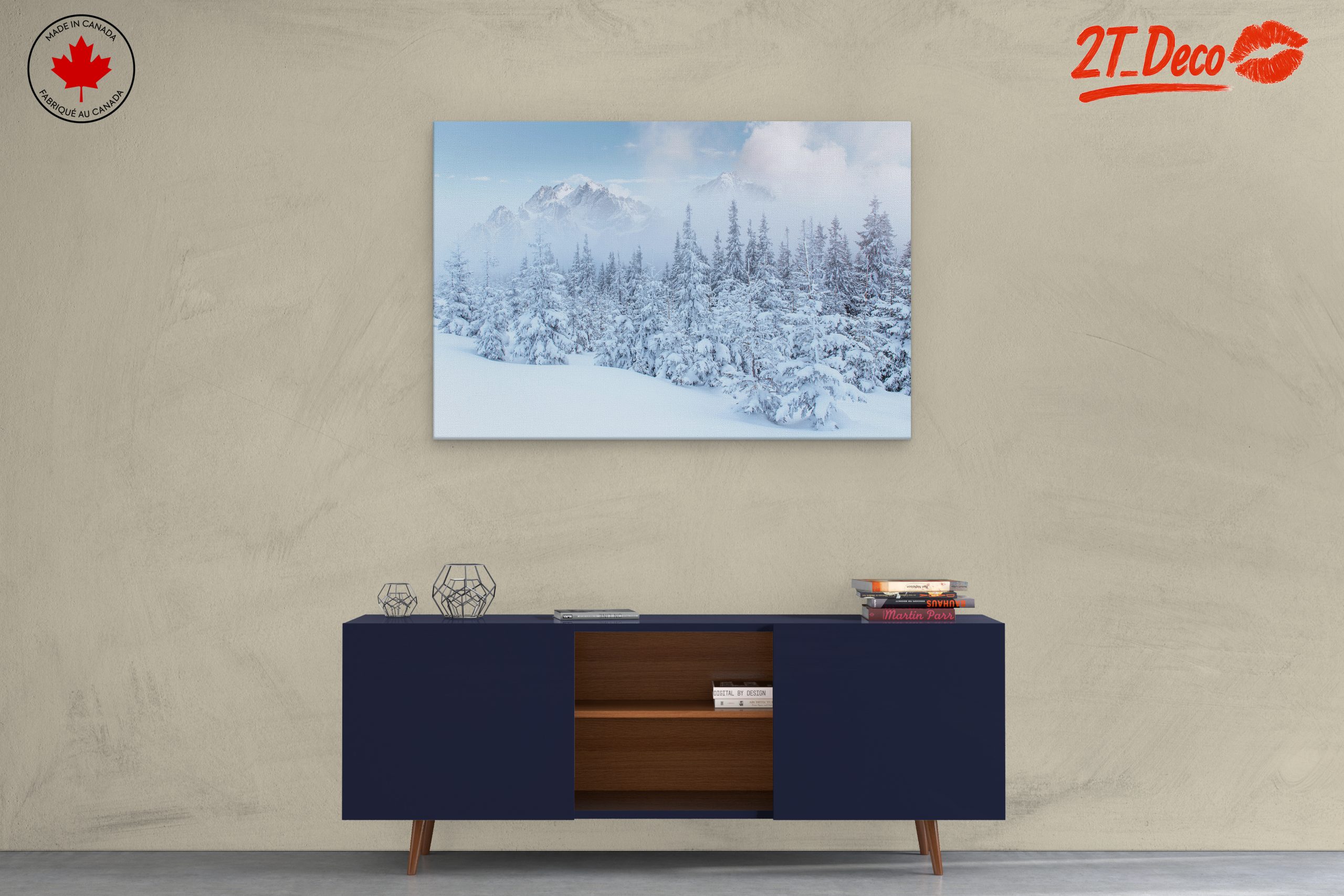 Serene Winter Landscape with Snow-Covered Forest - Image 3