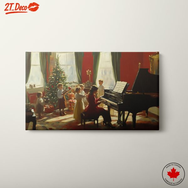 Festive Family Gathering Around Piano