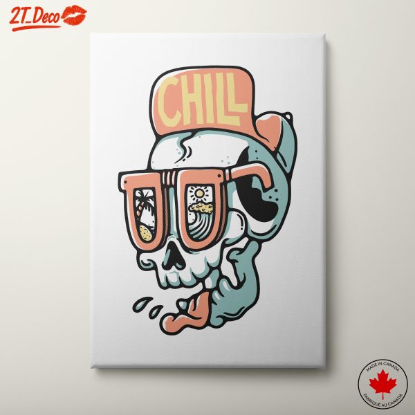 Chill Skull with Sunglasses and Tropical Vibes