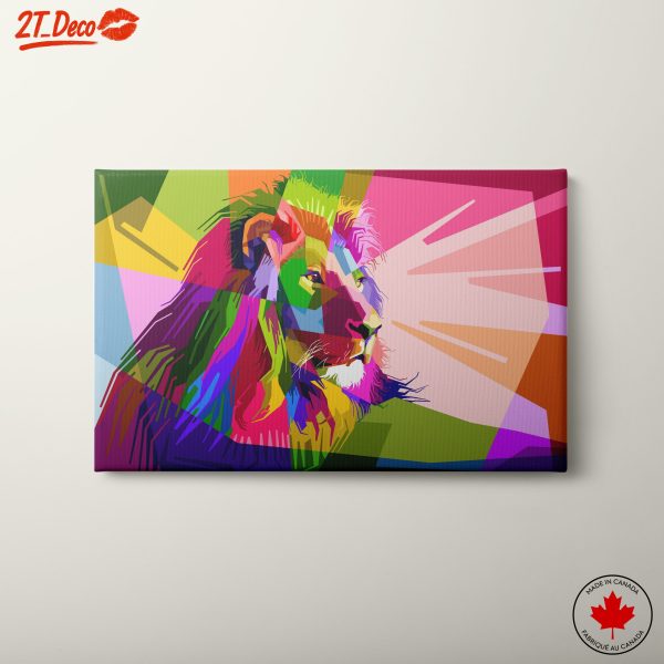 Colorful Abstract Lion Wall Art