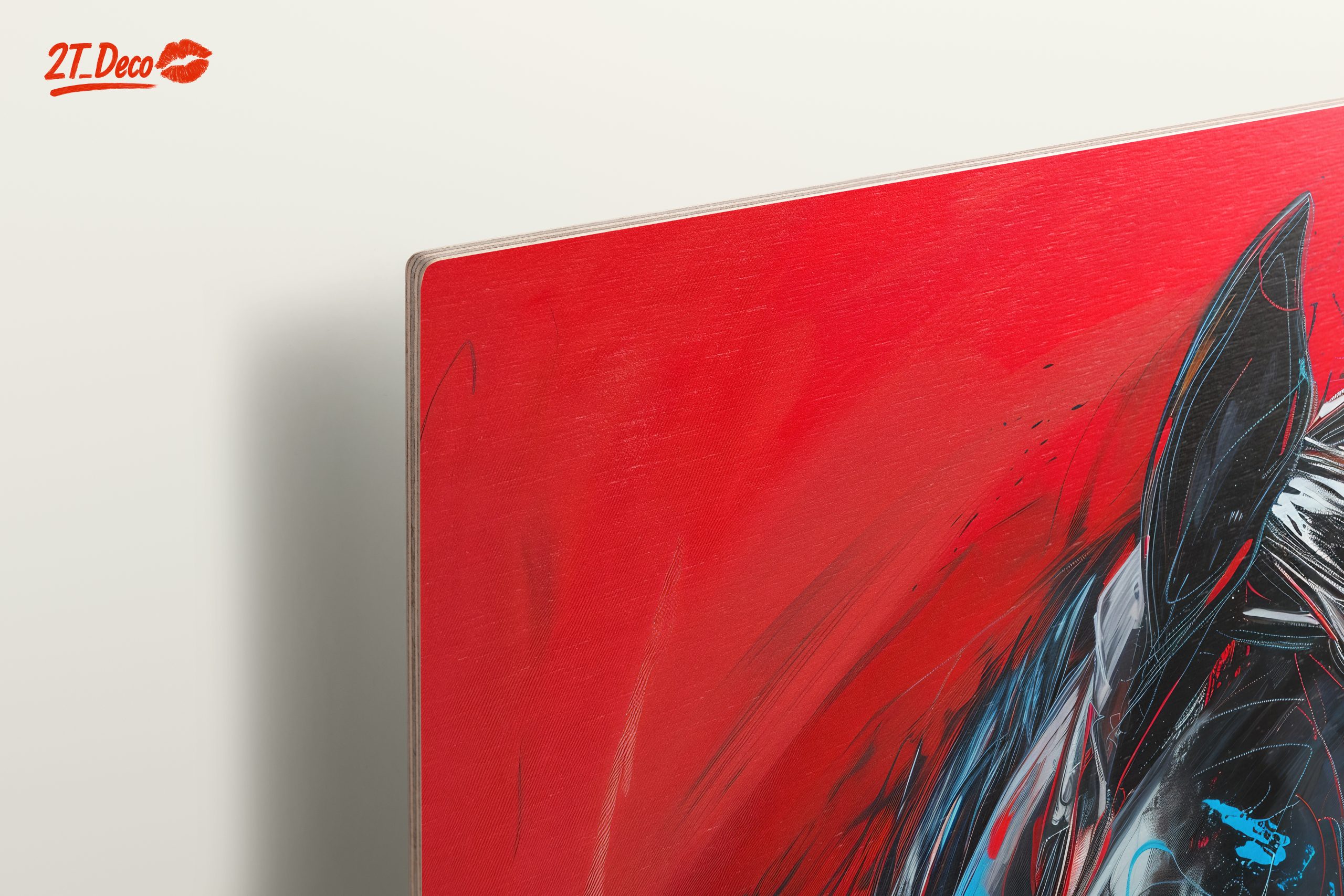 Striking Abstract Horse Portrait on Red Background - Image 15