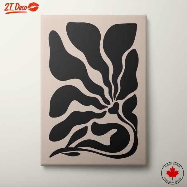 Bold Abstract Black and Cream Artwork