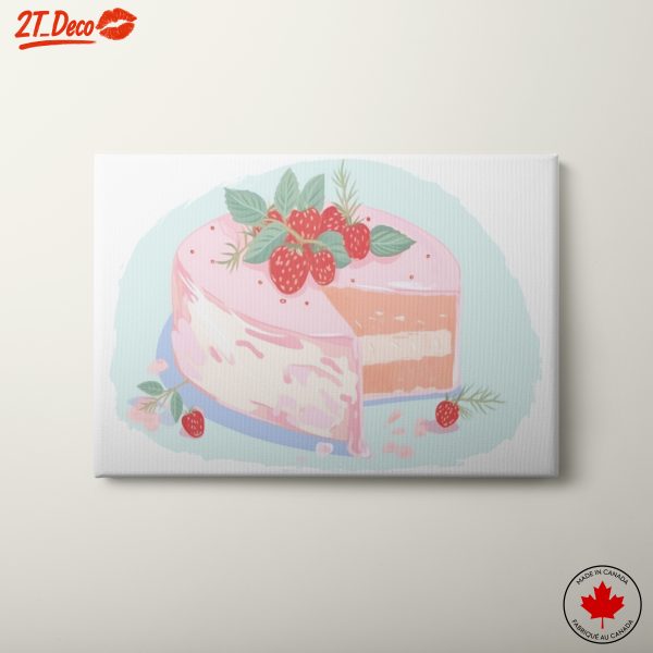 Delightful Pink Cake Dessert Illustration