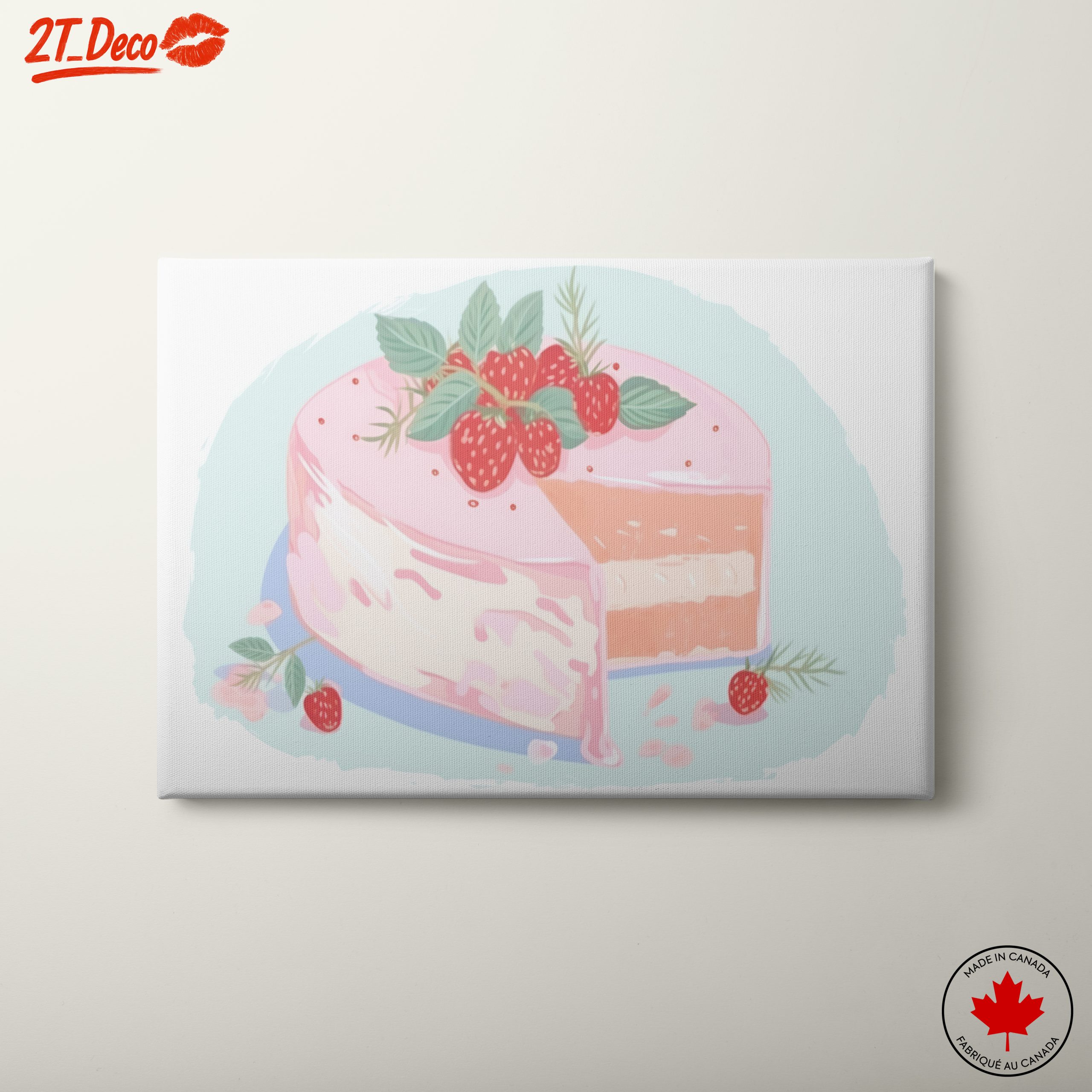 Delightful Pink Cake Dessert Illustration