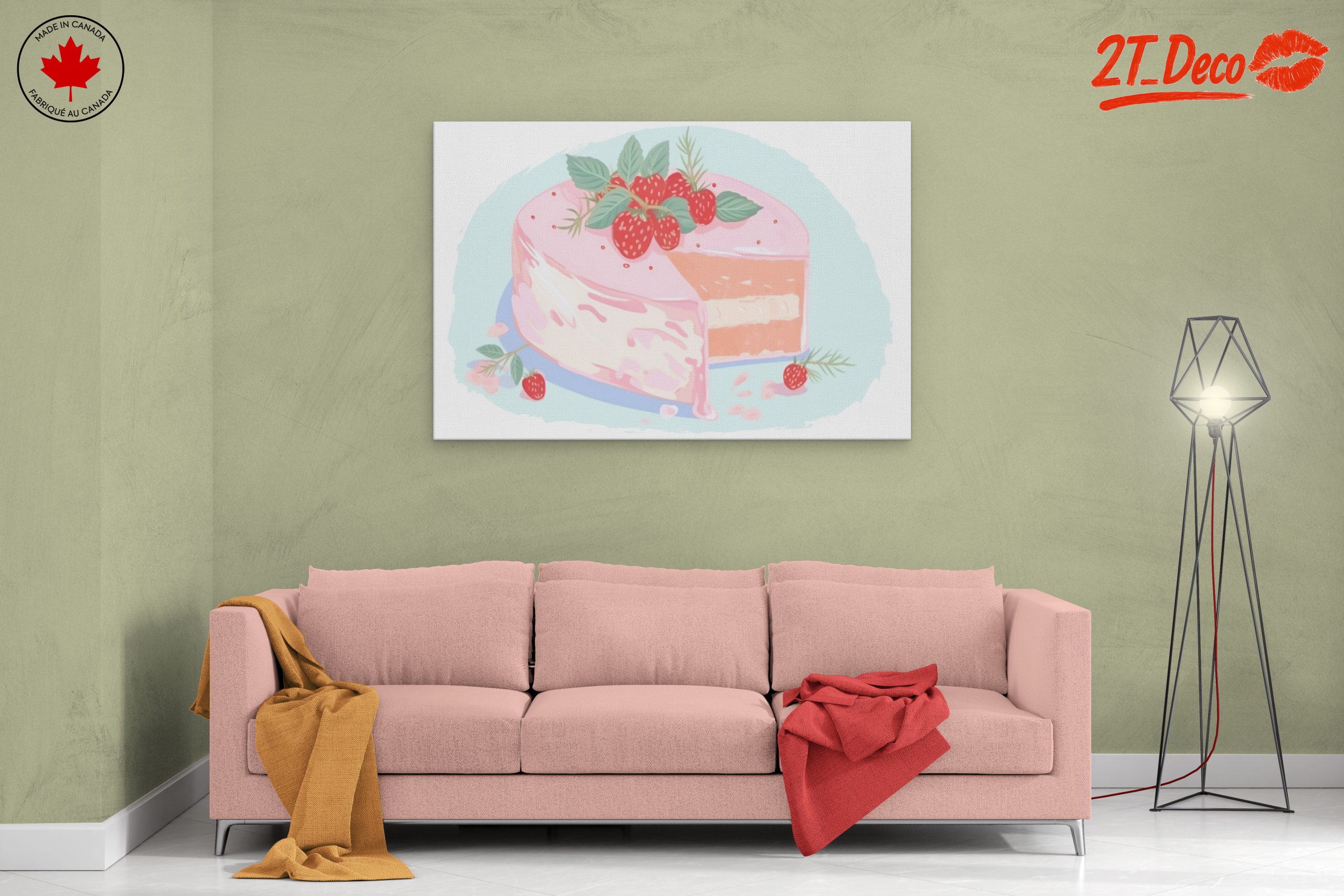 Delightful Pink Cake Dessert Illustration - Image 2