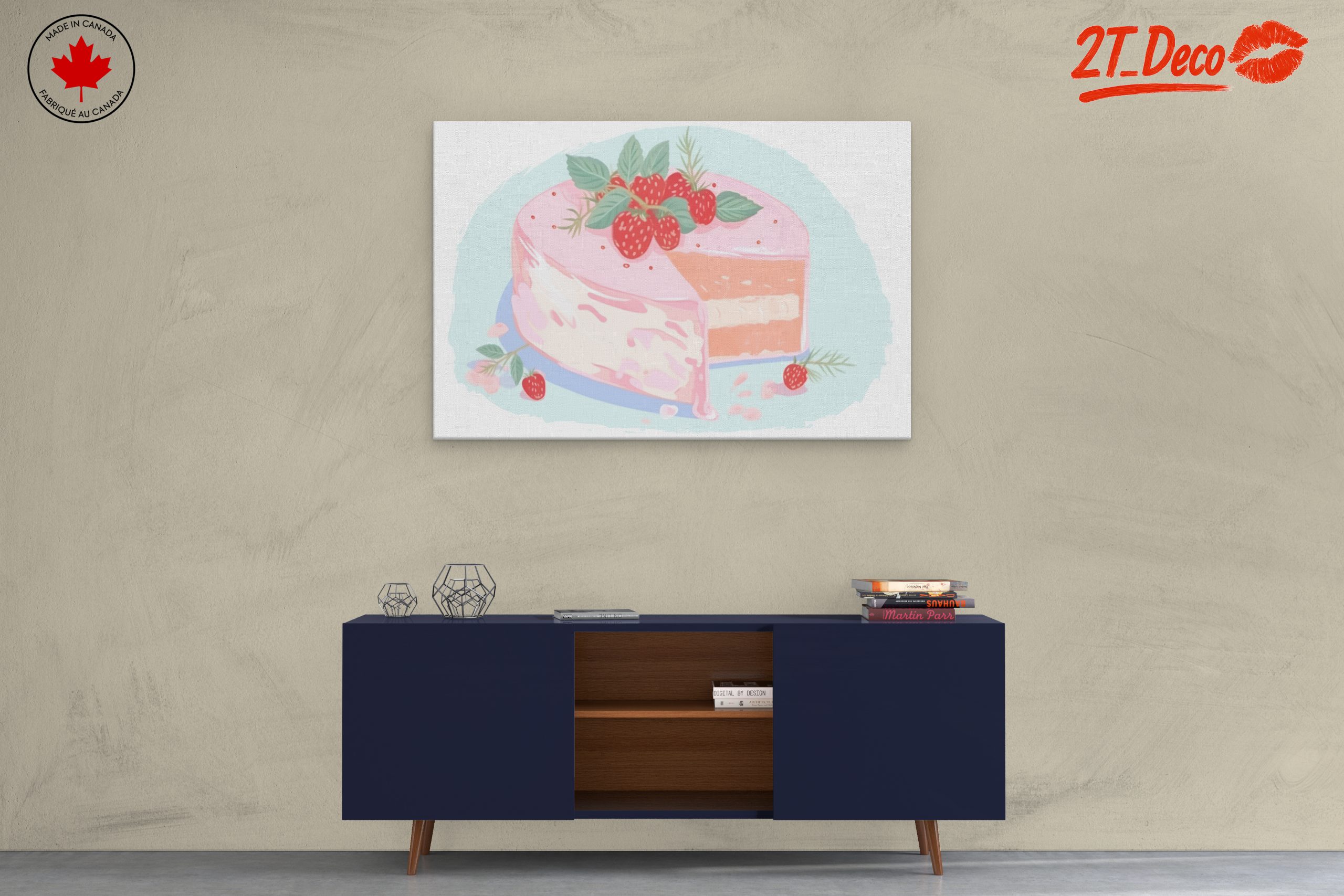 Delightful Pink Cake Dessert Illustration - Image 3