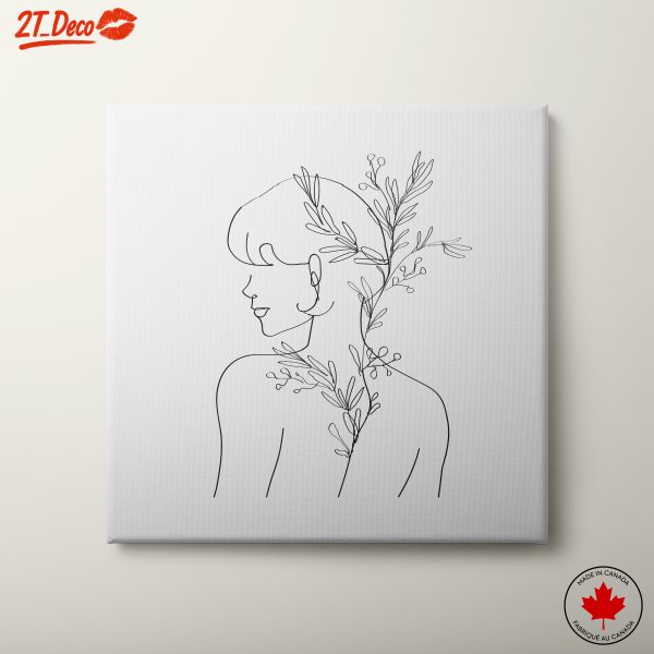 Minimalist Female Figure with Floral Elements