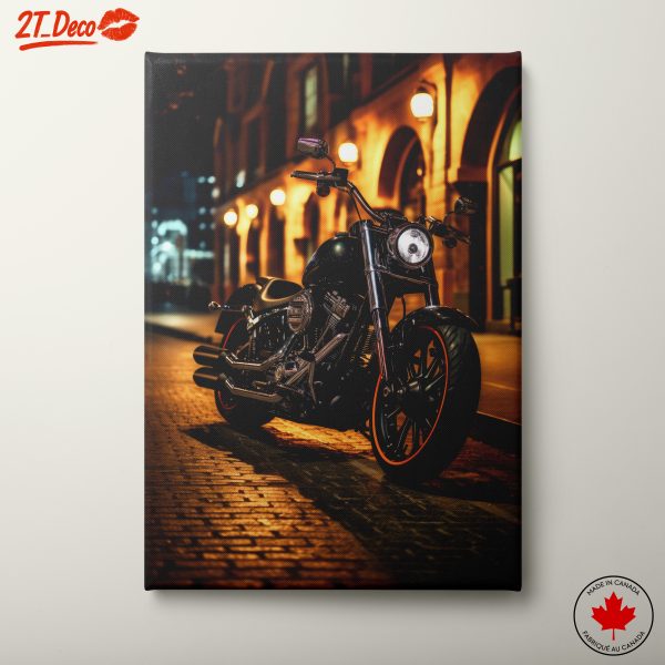 Sleek Motorcycle Night Scene