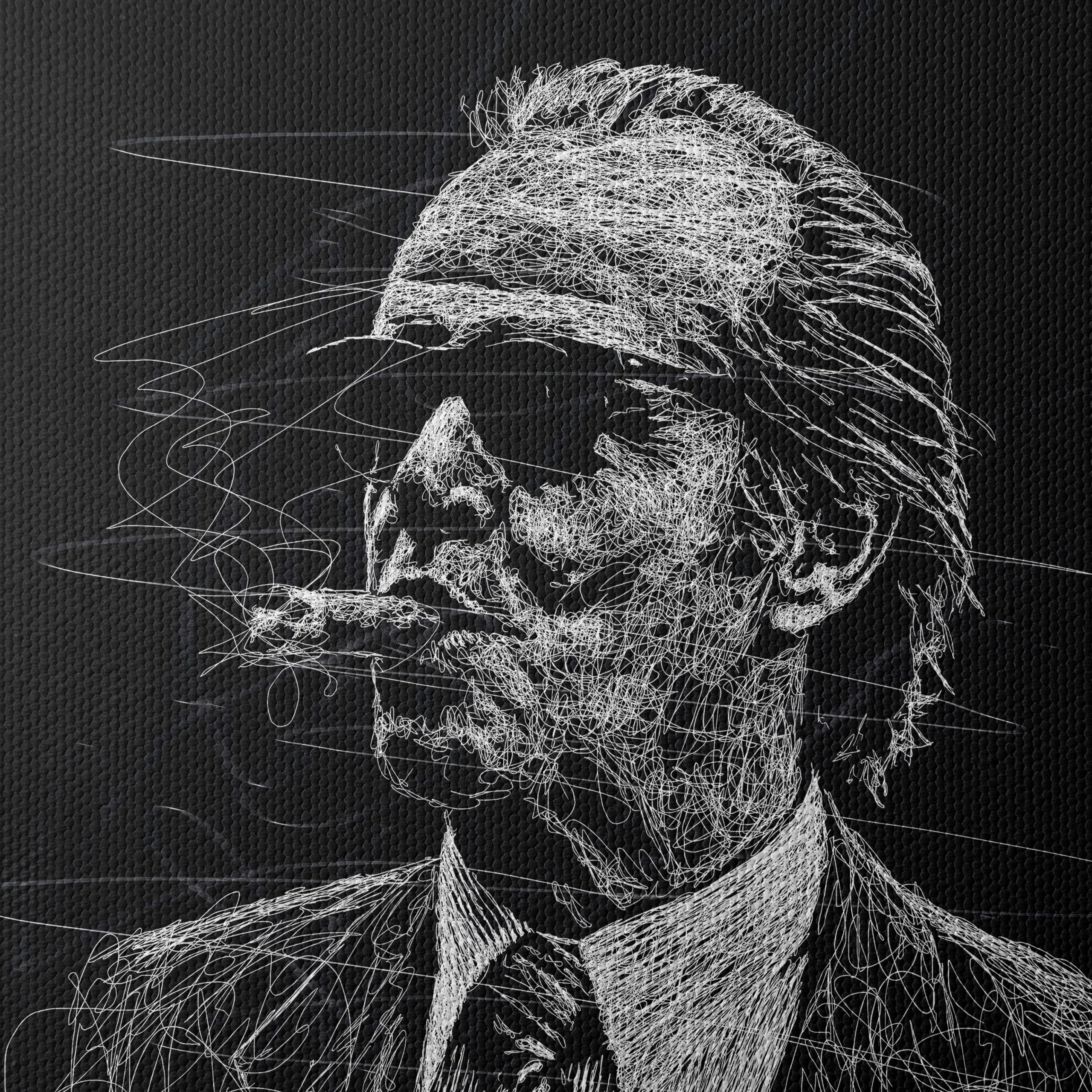 Stylized Character Artwork of a Smoking Figure - Image 4