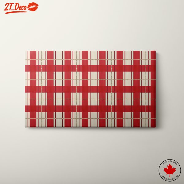 Bright Geometric Pattern in Red and Cream