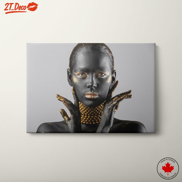 Stunning Afro Art with Gold Accents 4
