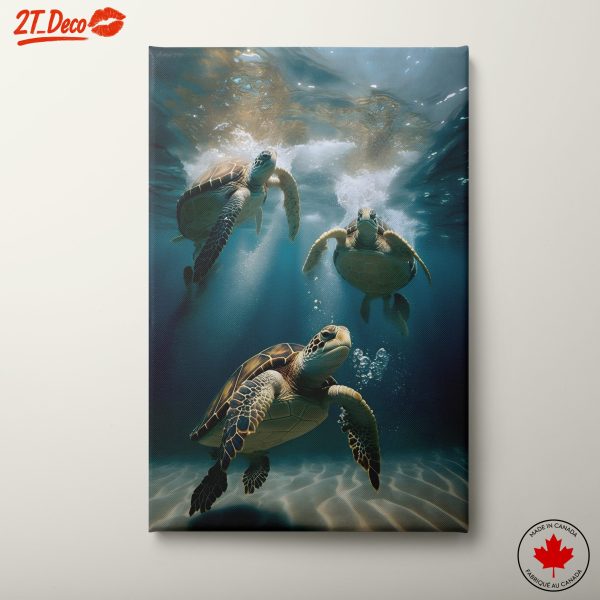 Underwater Sea Turtles in Motion