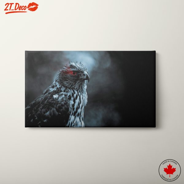 Bold Eagle Portrait with Striking Red Eyes