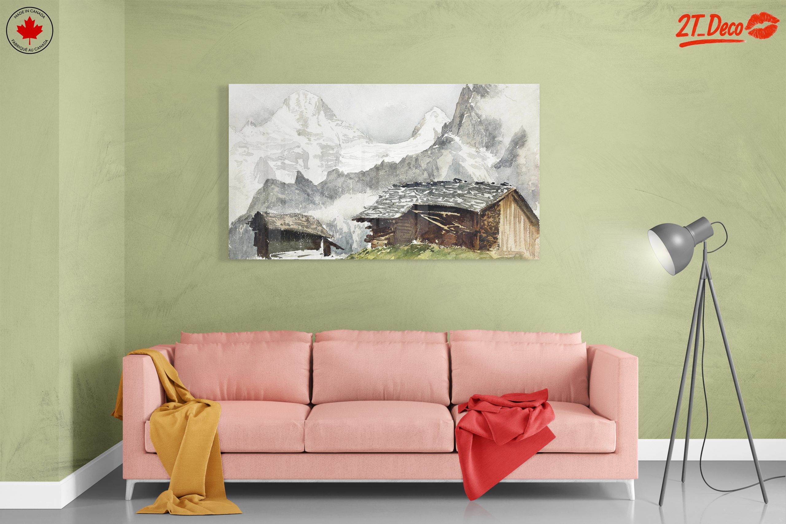 Mountain Landscape with Rustic Cabins - Image 7
