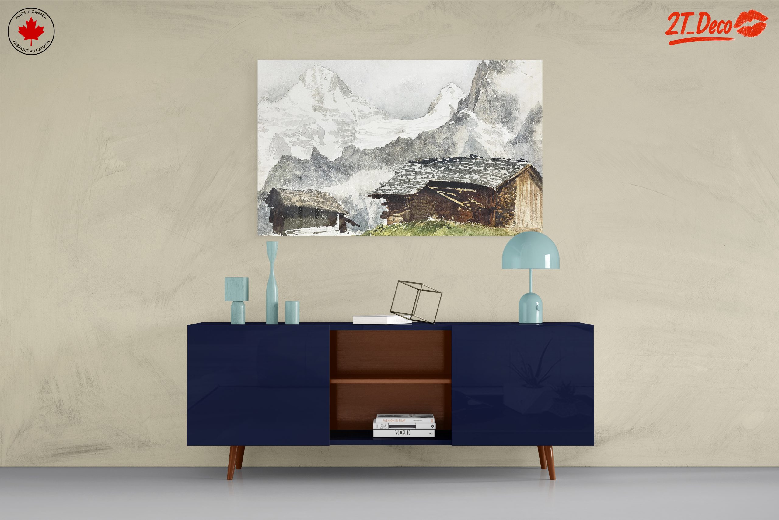 Mountain Landscape with Rustic Cabins - Image 8