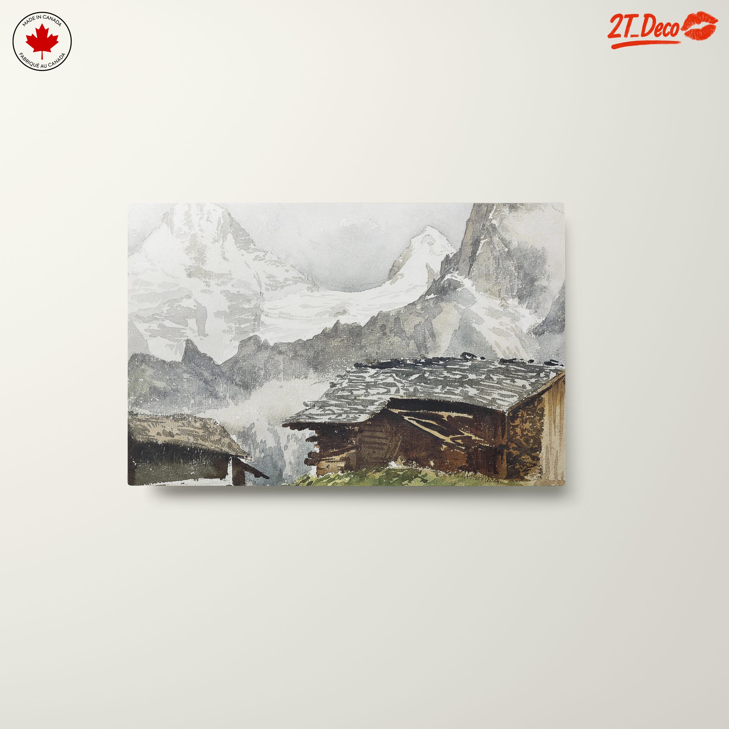 Mountain Landscape with Rustic Cabins - Image 10