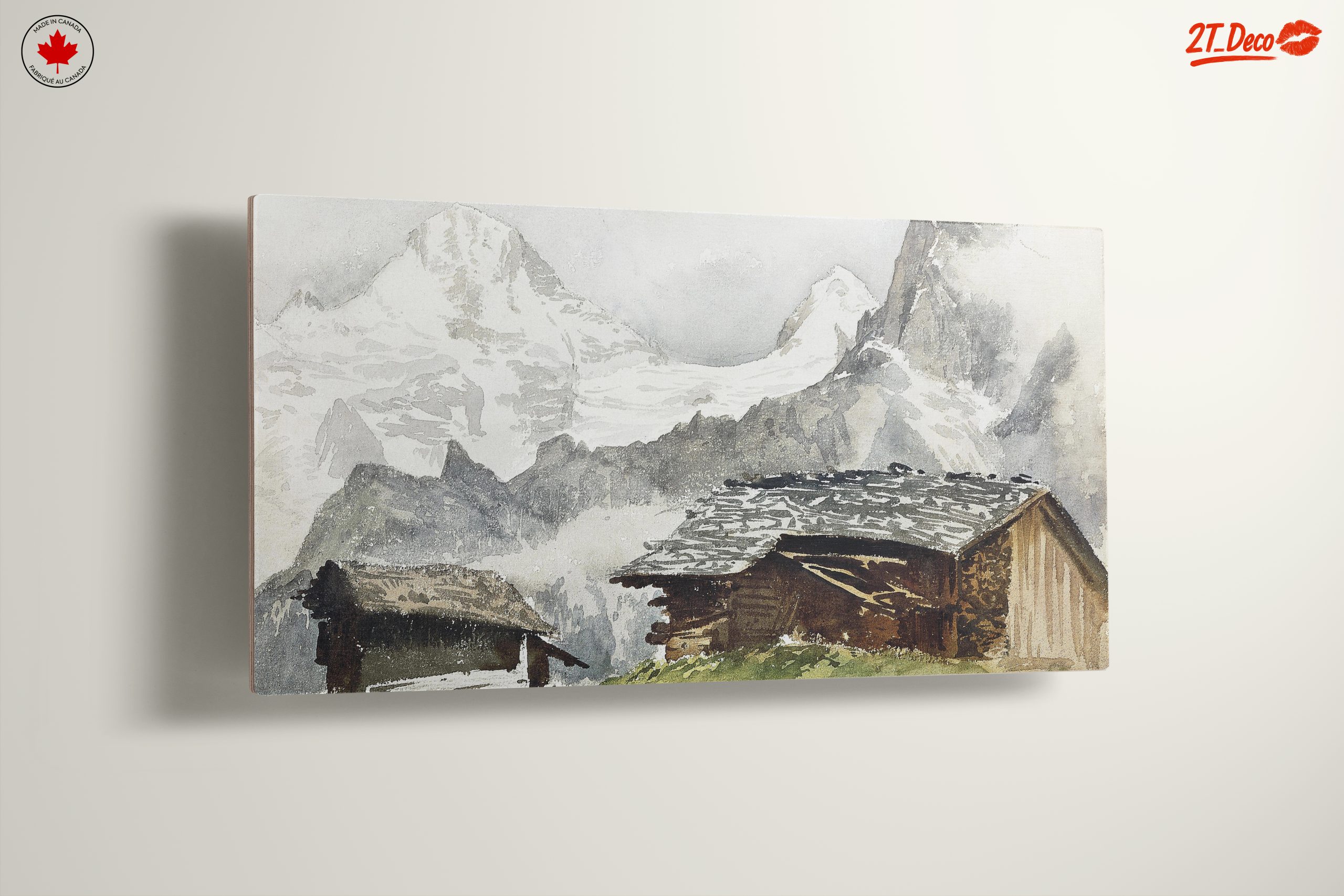 Mountain Landscape with Rustic Cabins - Image 13