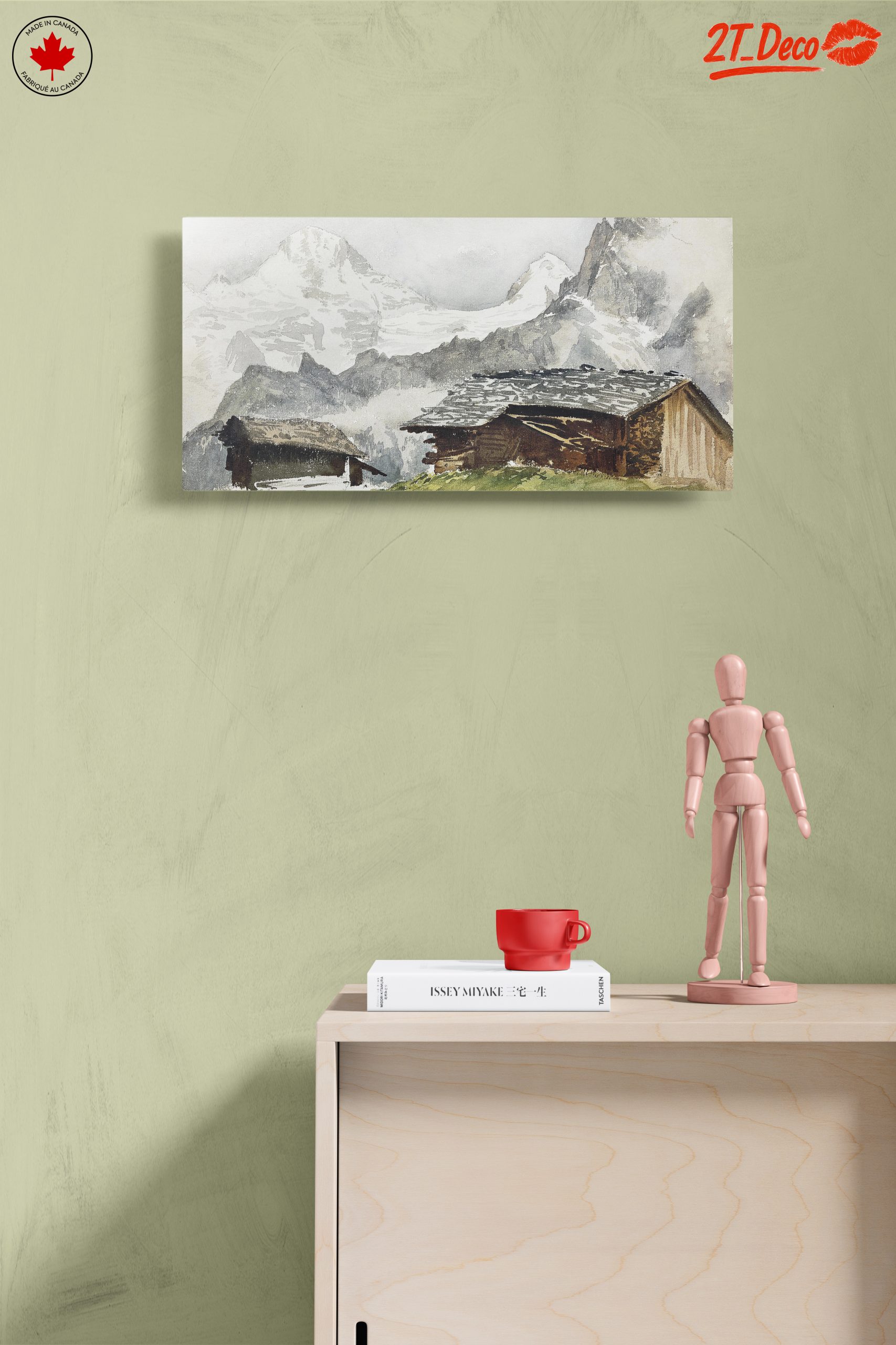 Mountain Landscape with Rustic Cabins - Image 14
