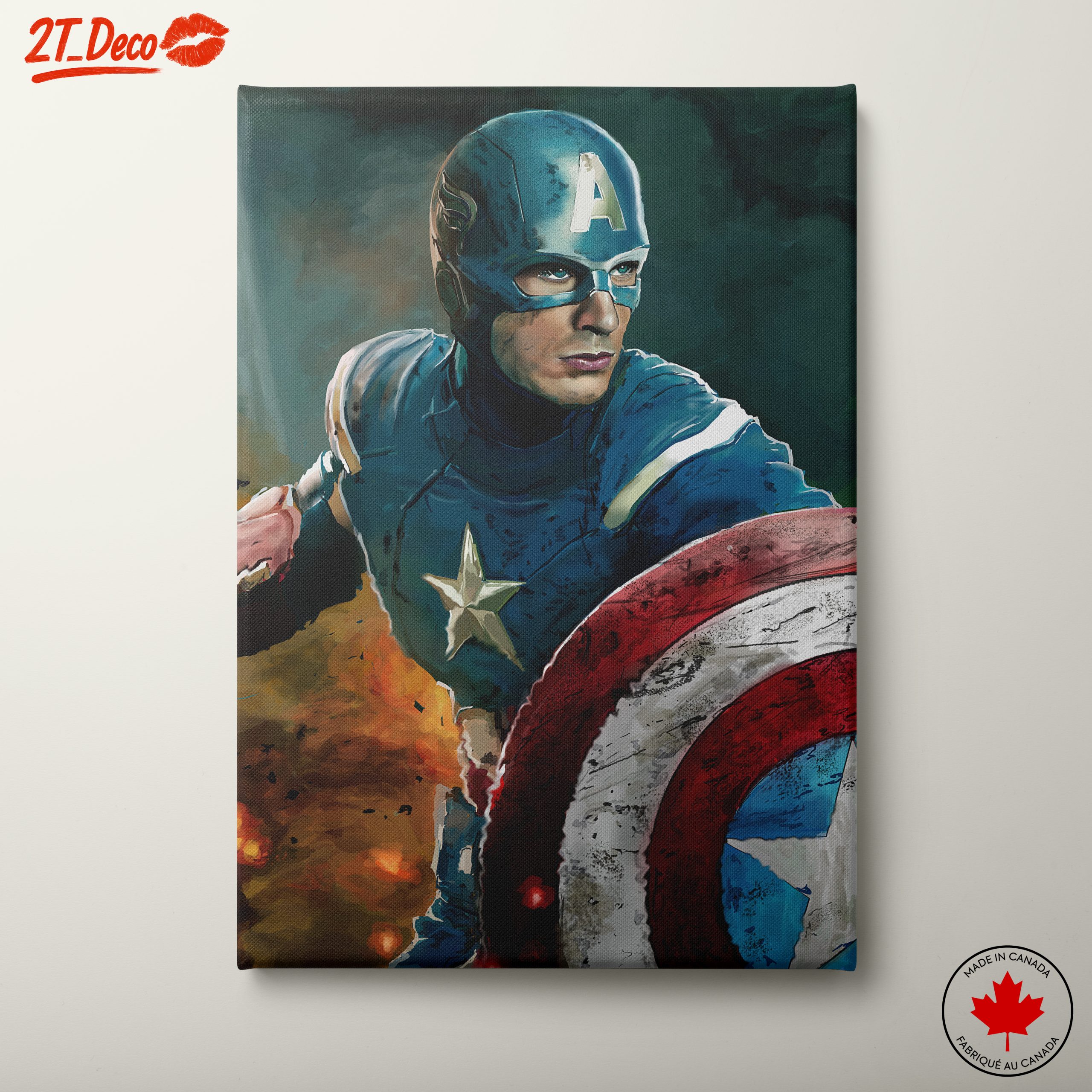 Dynamic Captain America Art Featuring His Shield