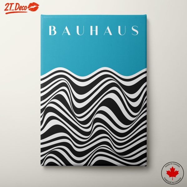 Bauhaus Inspired Black and White Waves