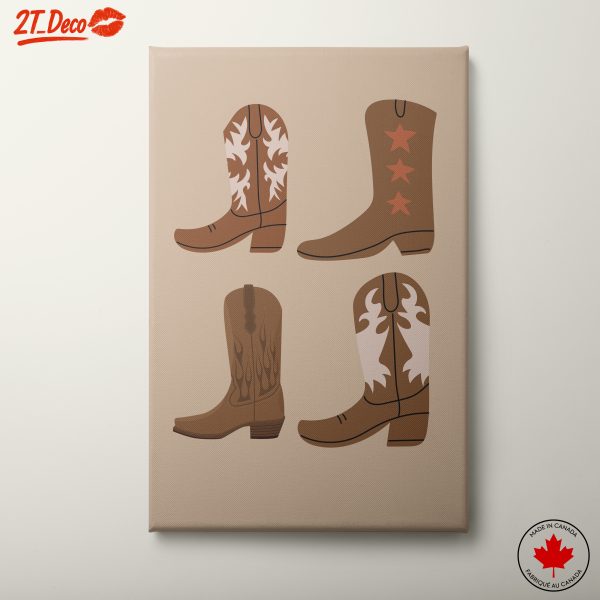 Stylized Western Cowboy Boots Artwork