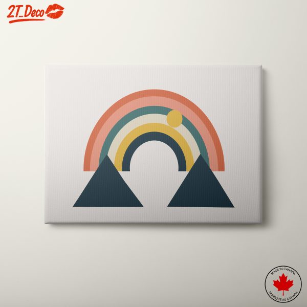 Colorful Geometric Rainbow with Mountains