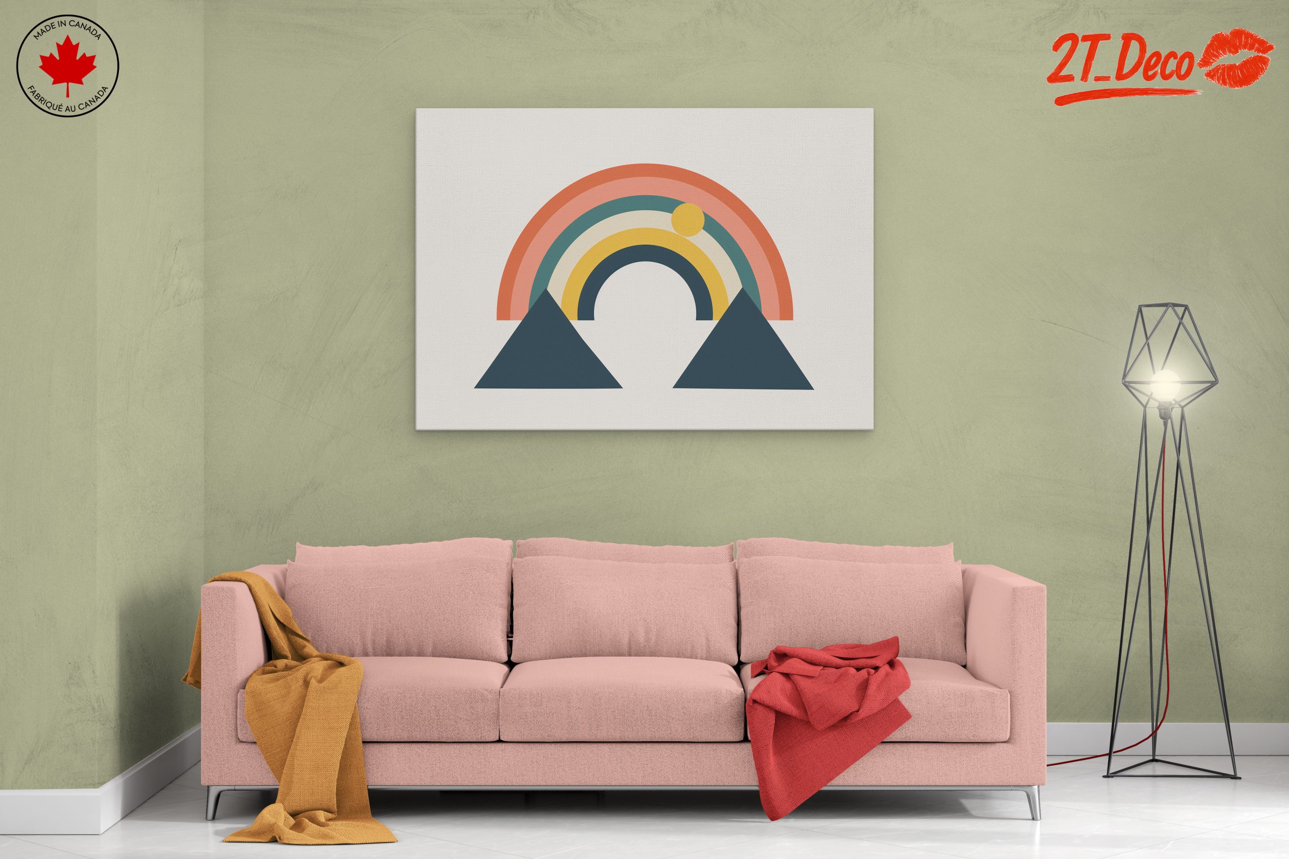 Colorful Geometric Rainbow with Mountains - Image 2