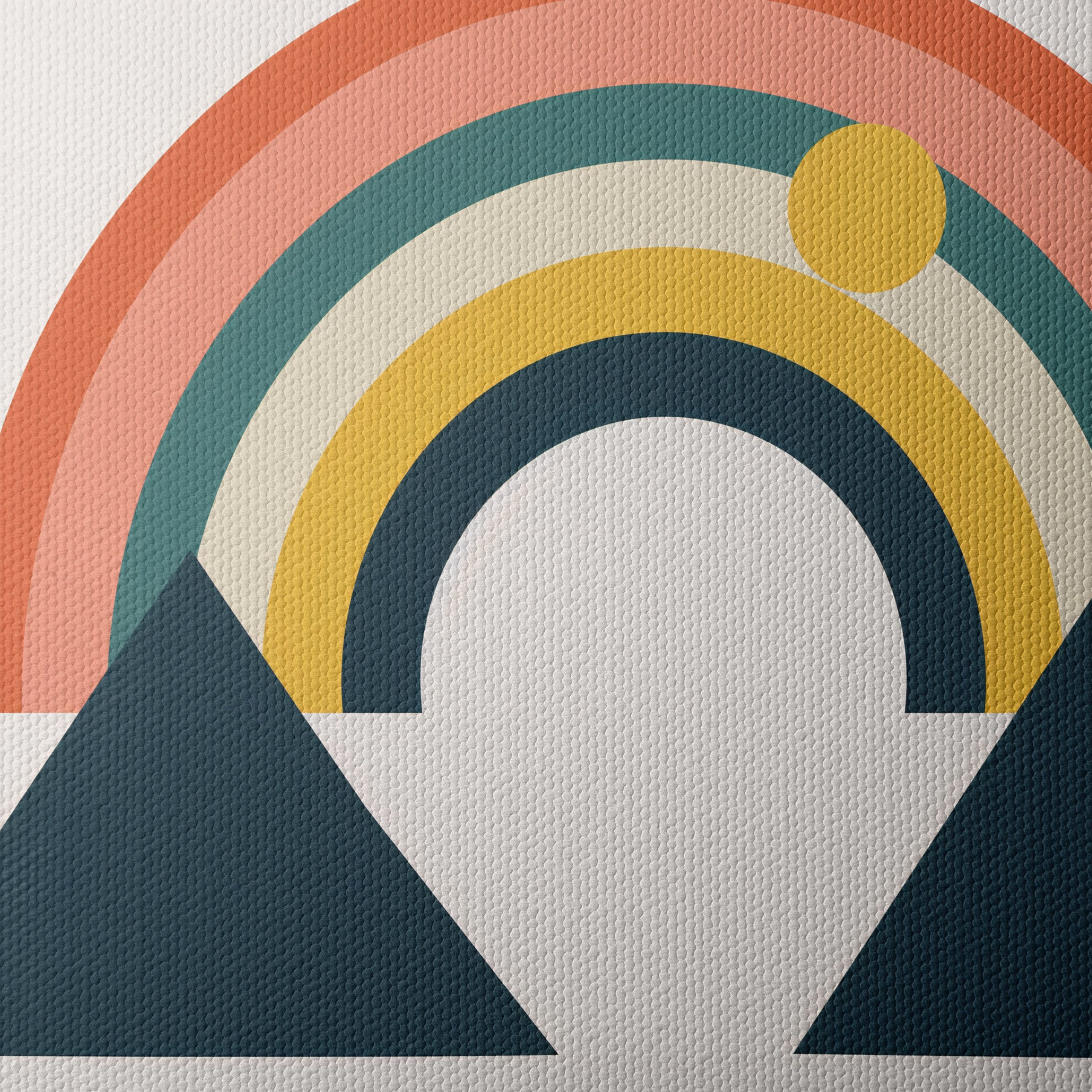 Colorful Geometric Rainbow with Mountains - Image 4