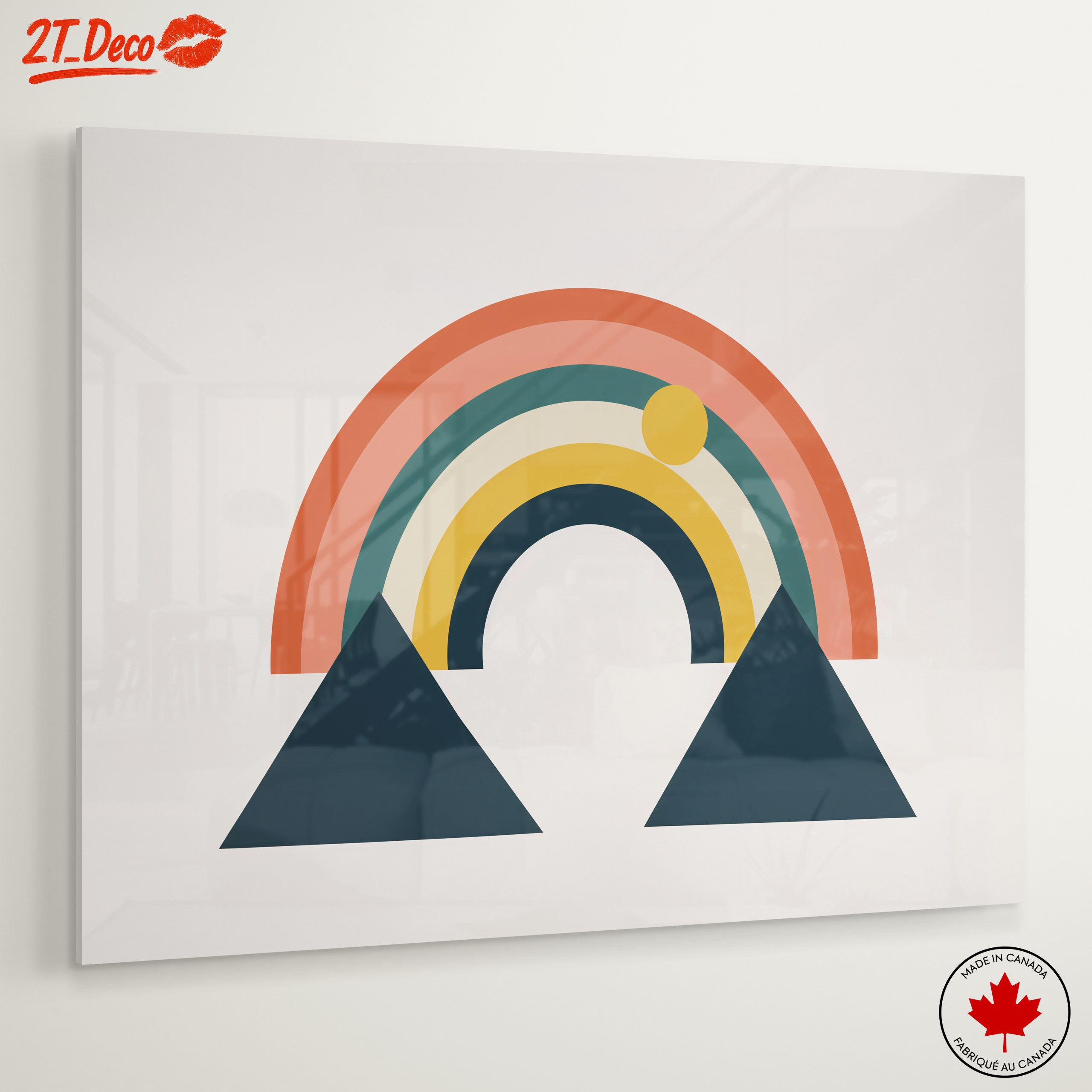 Colorful Geometric Rainbow with Mountains - Image 6