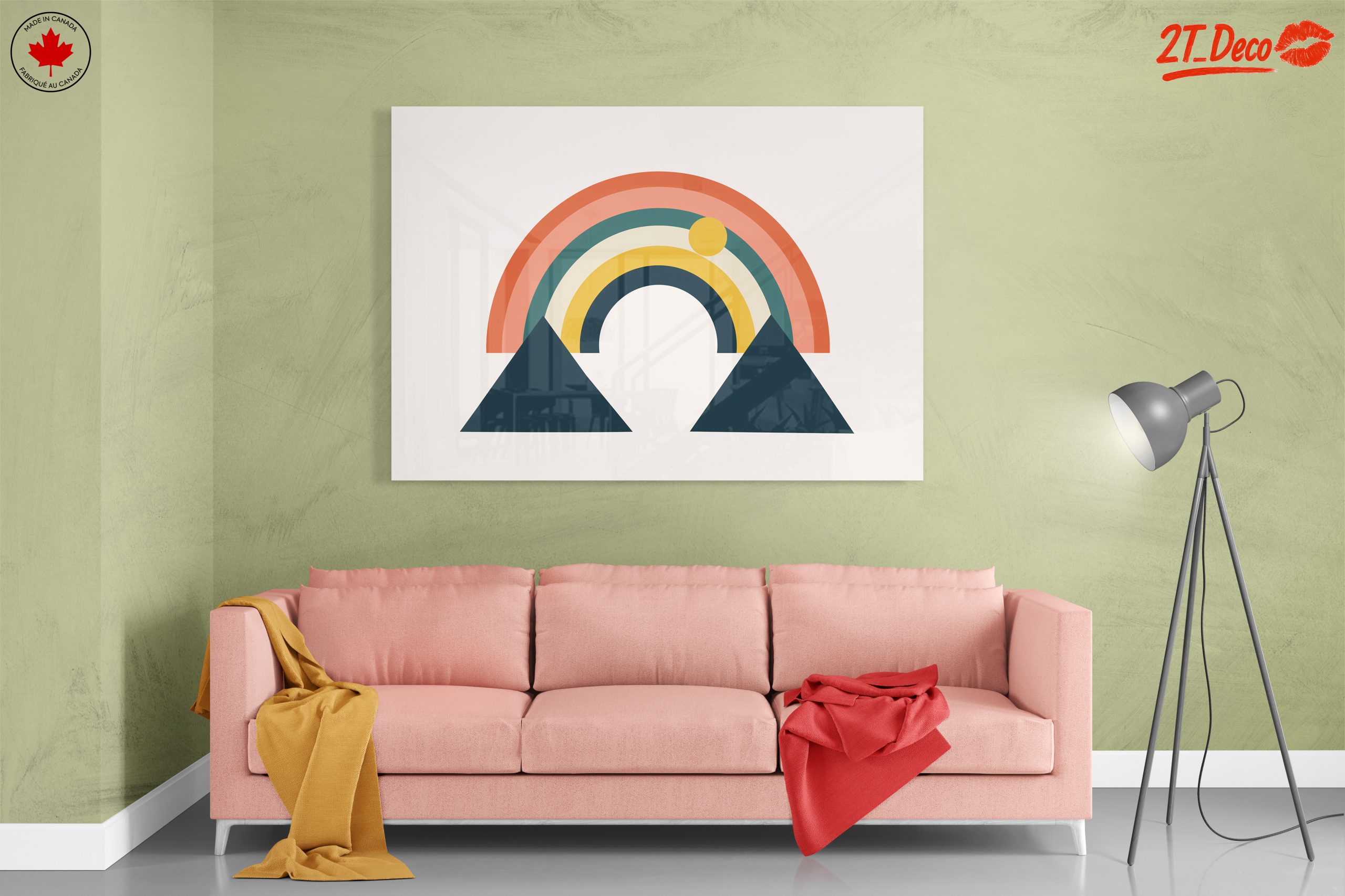 Colorful Geometric Rainbow with Mountains - Image 7