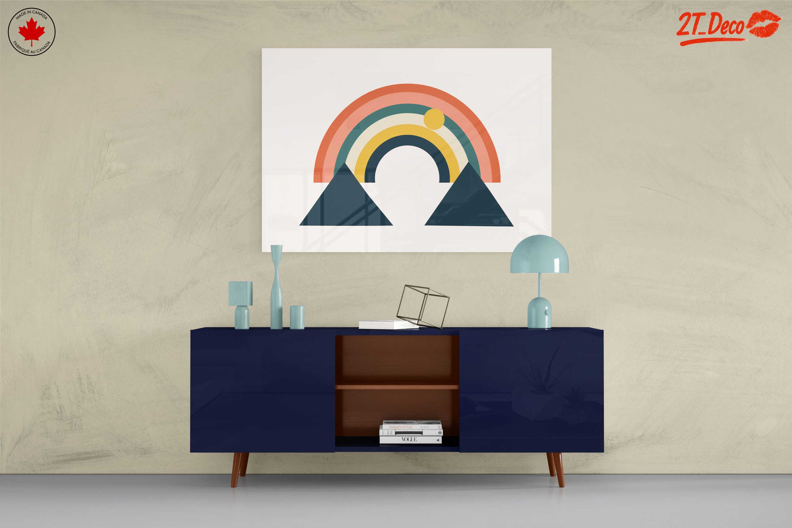 Colorful Geometric Rainbow with Mountains - Image 8