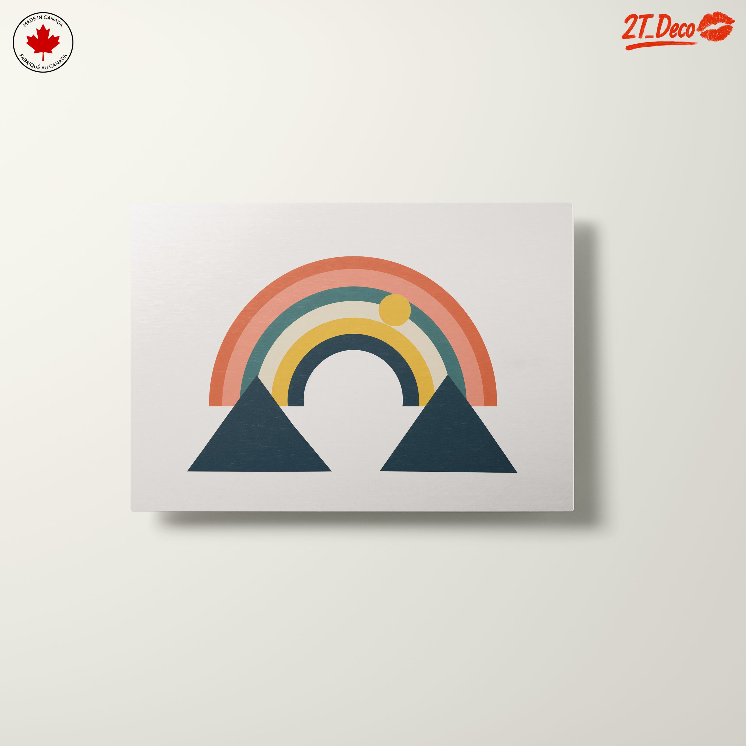 Colorful Geometric Rainbow with Mountains - Image 10
