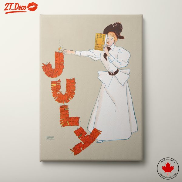 Vintage Woman Illustrating July