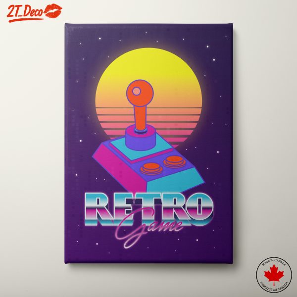 Colorful Retro Gaming Art with Joystick