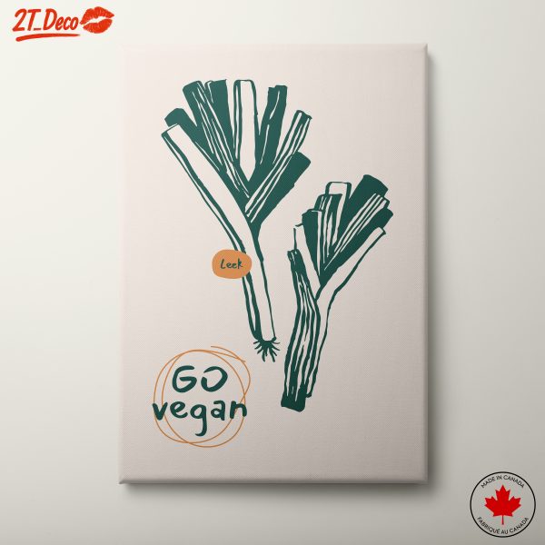 Stylized Leeks Vegan Art