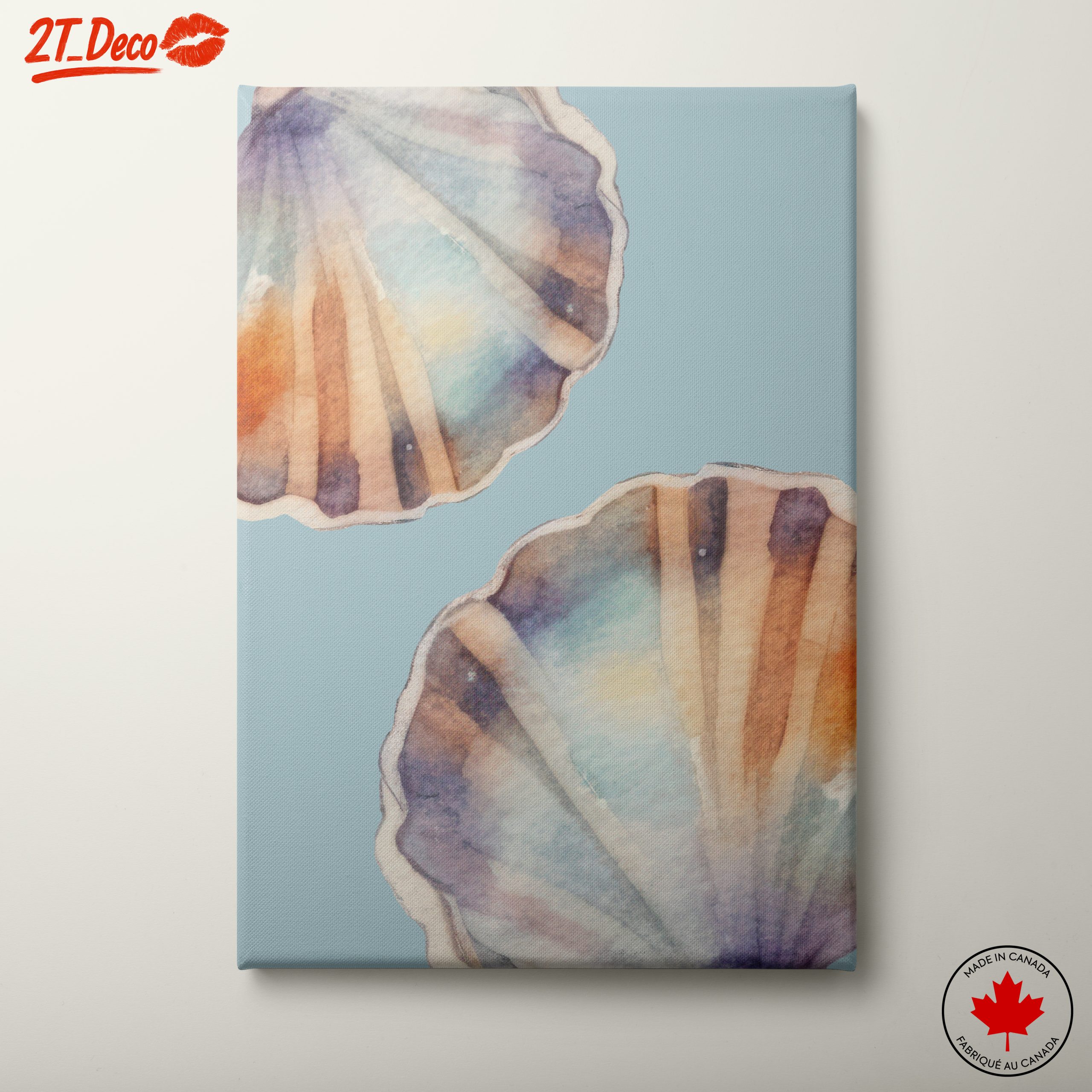 Watercolor Seashell Floral Art