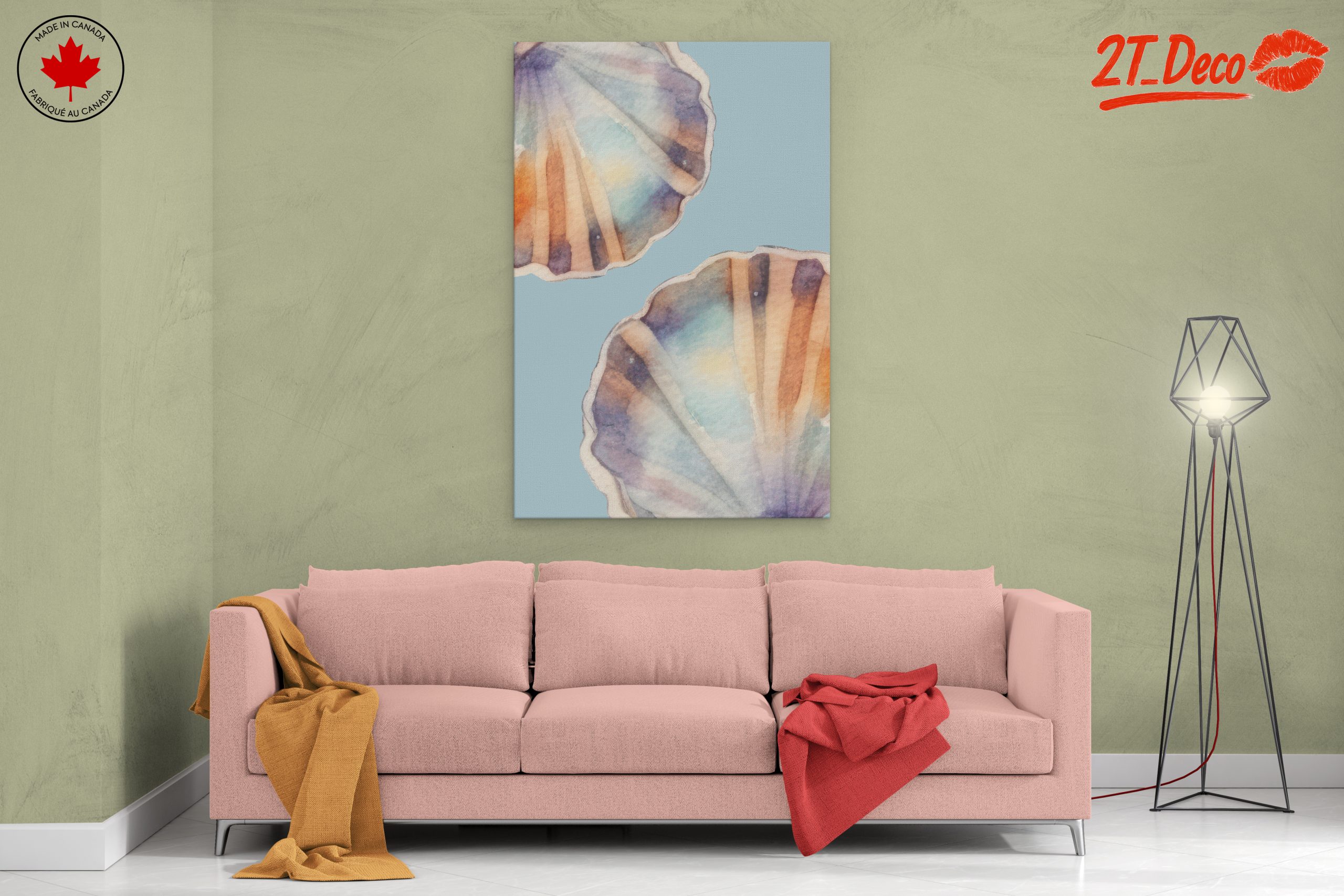 Watercolor Seashell Floral Art - Image 2