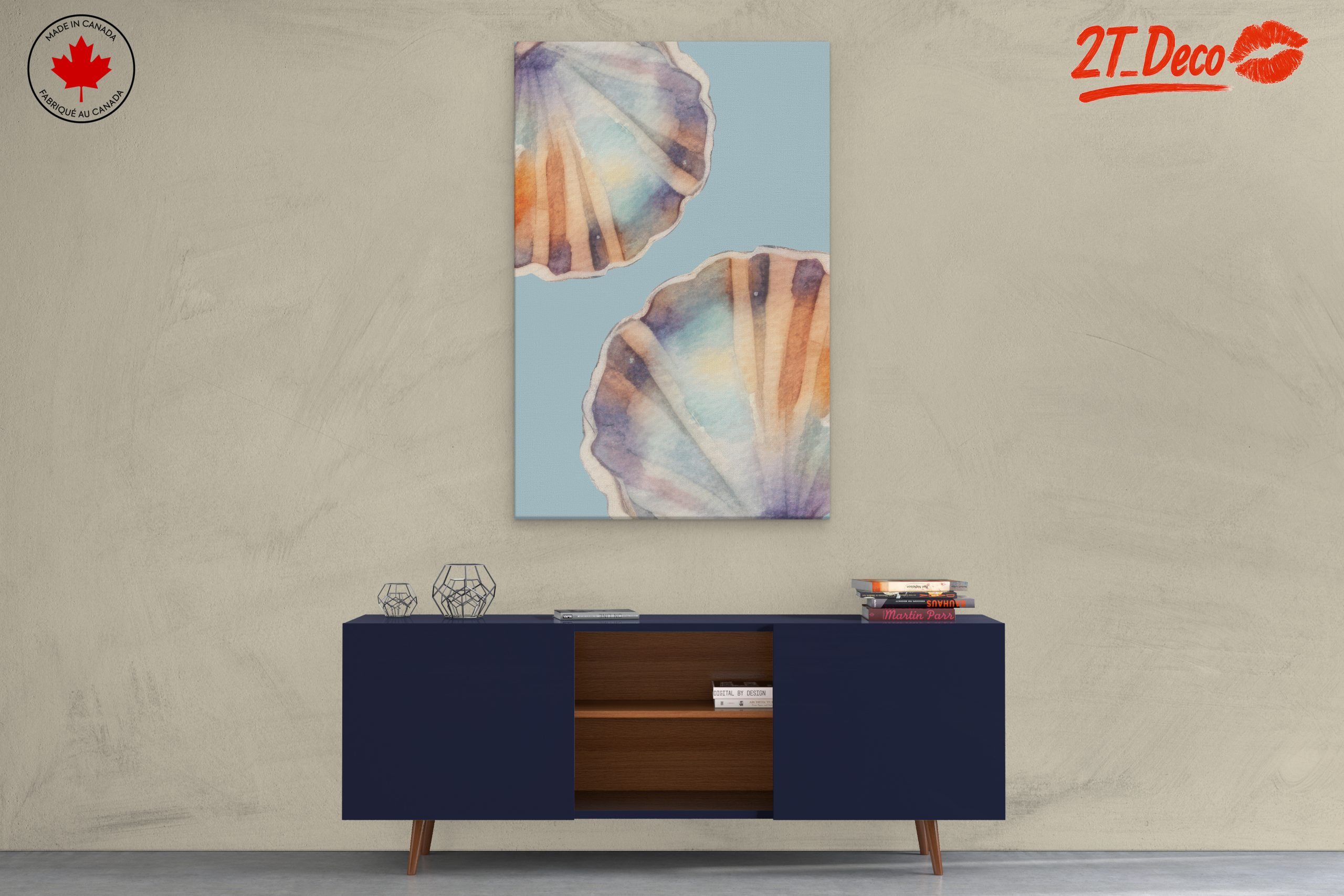 Watercolor Seashell Floral Art - Image 3