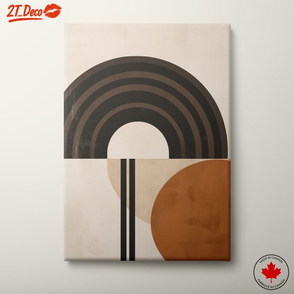 Geometric Abstract Art with Arches and Circles